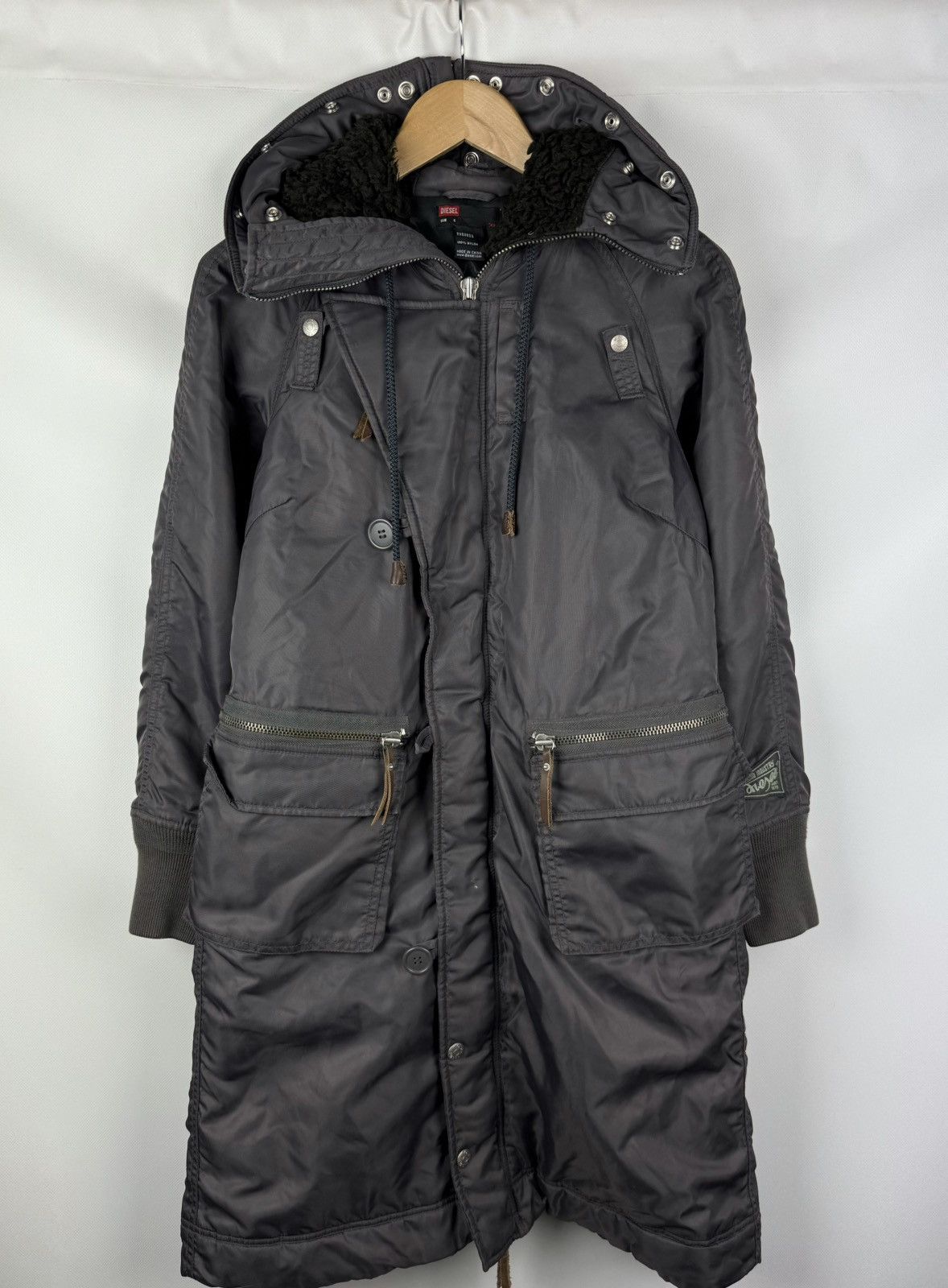 Diesel × Vintage Diesel Vintage Ladies Y2K Nylon Hooded Parka Jacket Size S Size S / US 4 / IT 40 - 1 Thumbnail