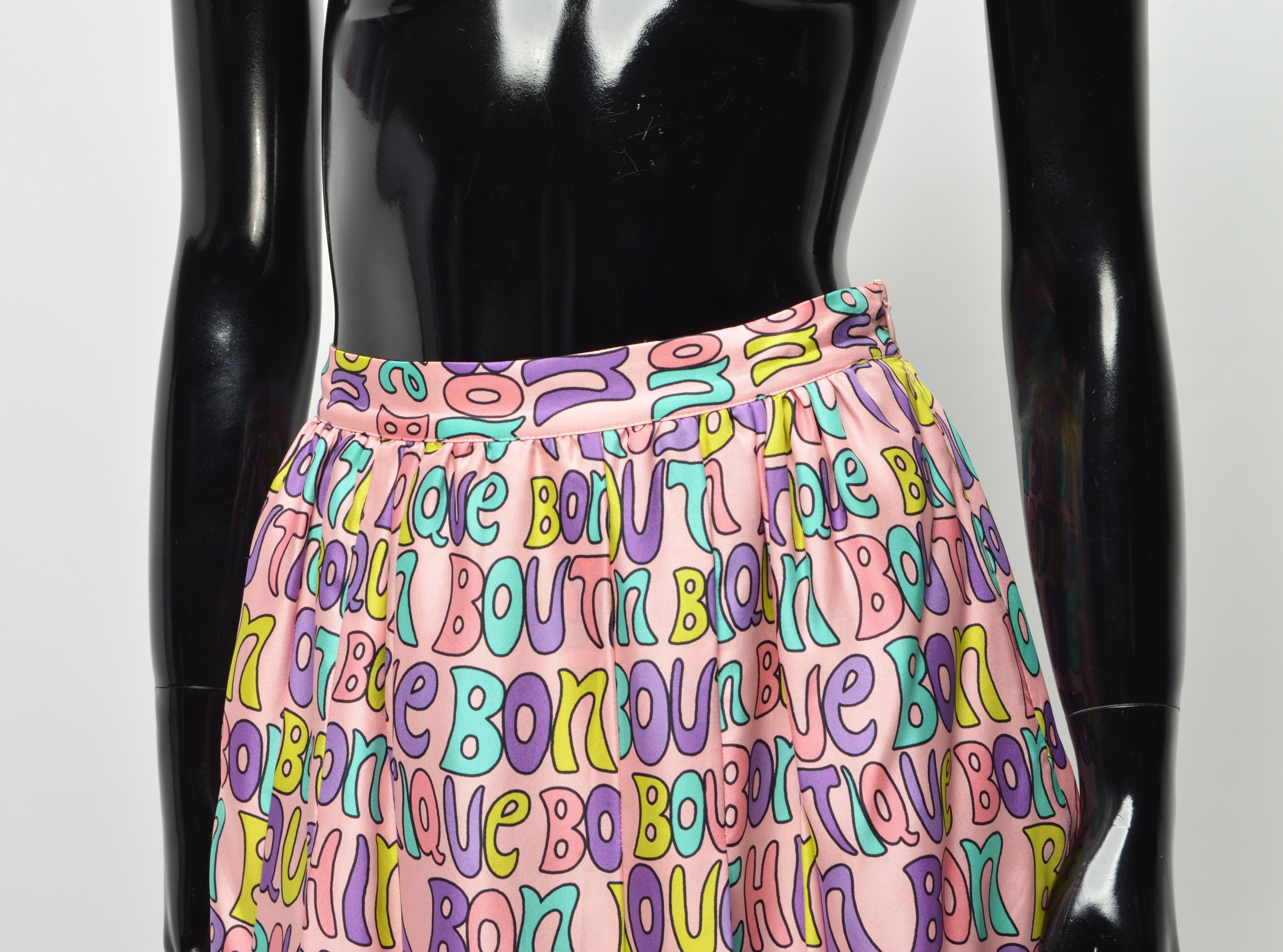 Moschino Moschino Boutique Logo Printed Silk Skirt Size 28" / US 6 / IT 42 - 2 Thumbnail