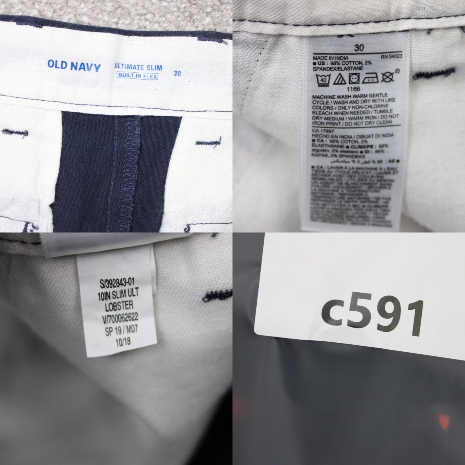 Old Navy Old Navy Slim Built in Flex AOP Shorts Mens 30 Blue w/ Red Lobsters Size US 30 / EU 46 - 9 Thumbnail