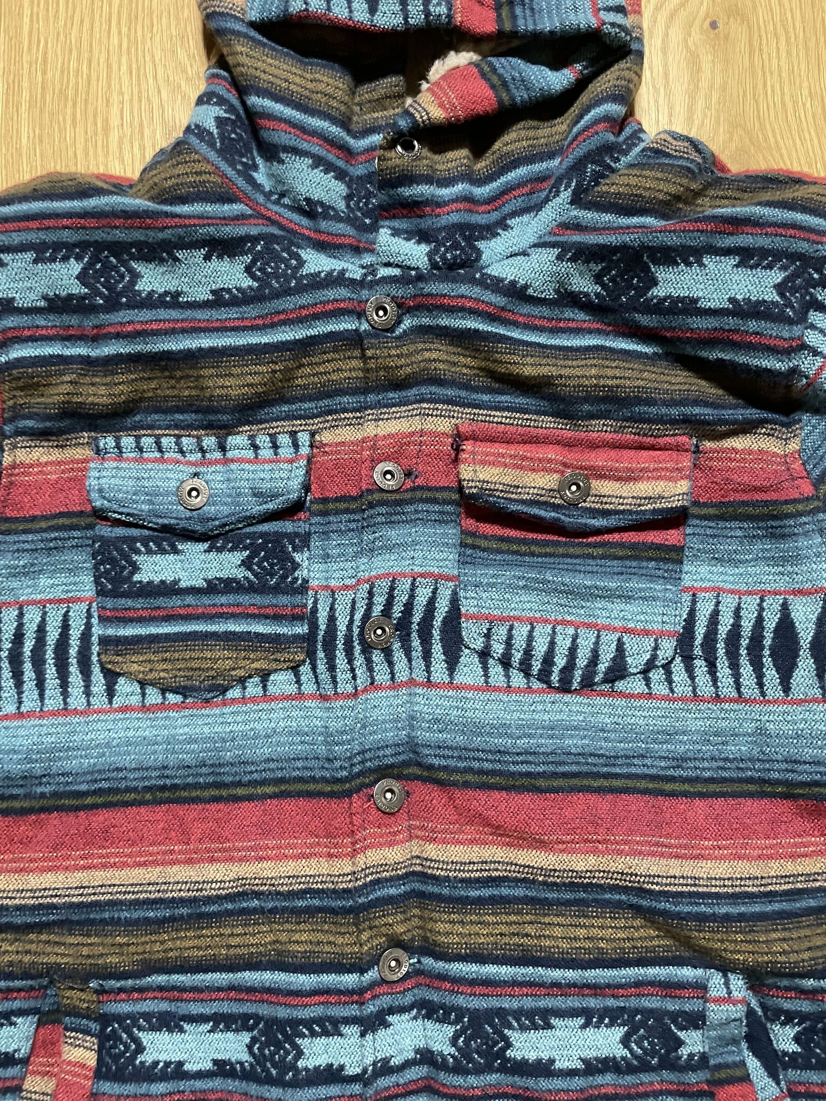 Vintage Prodigy Aztec Hooded Jacket Blue Southwestern Size US L / EU 52-54 / 3 - 2 Thumbnail