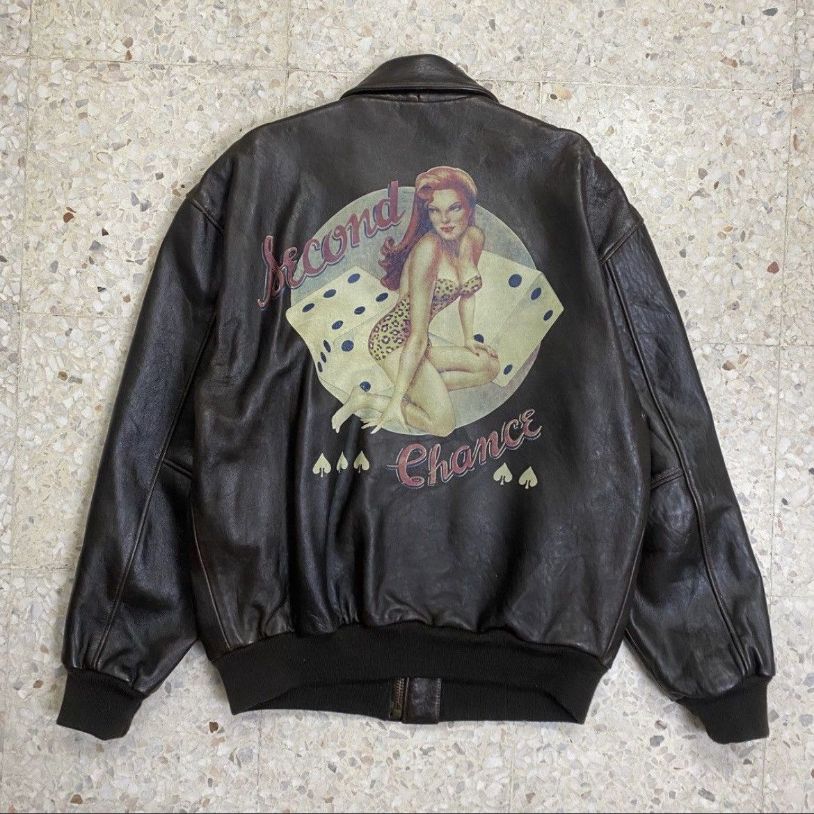 Vintage Vintage 90s Army Leather Jacket Size US XL / EU 56 / 4 - 1 Thumbnail