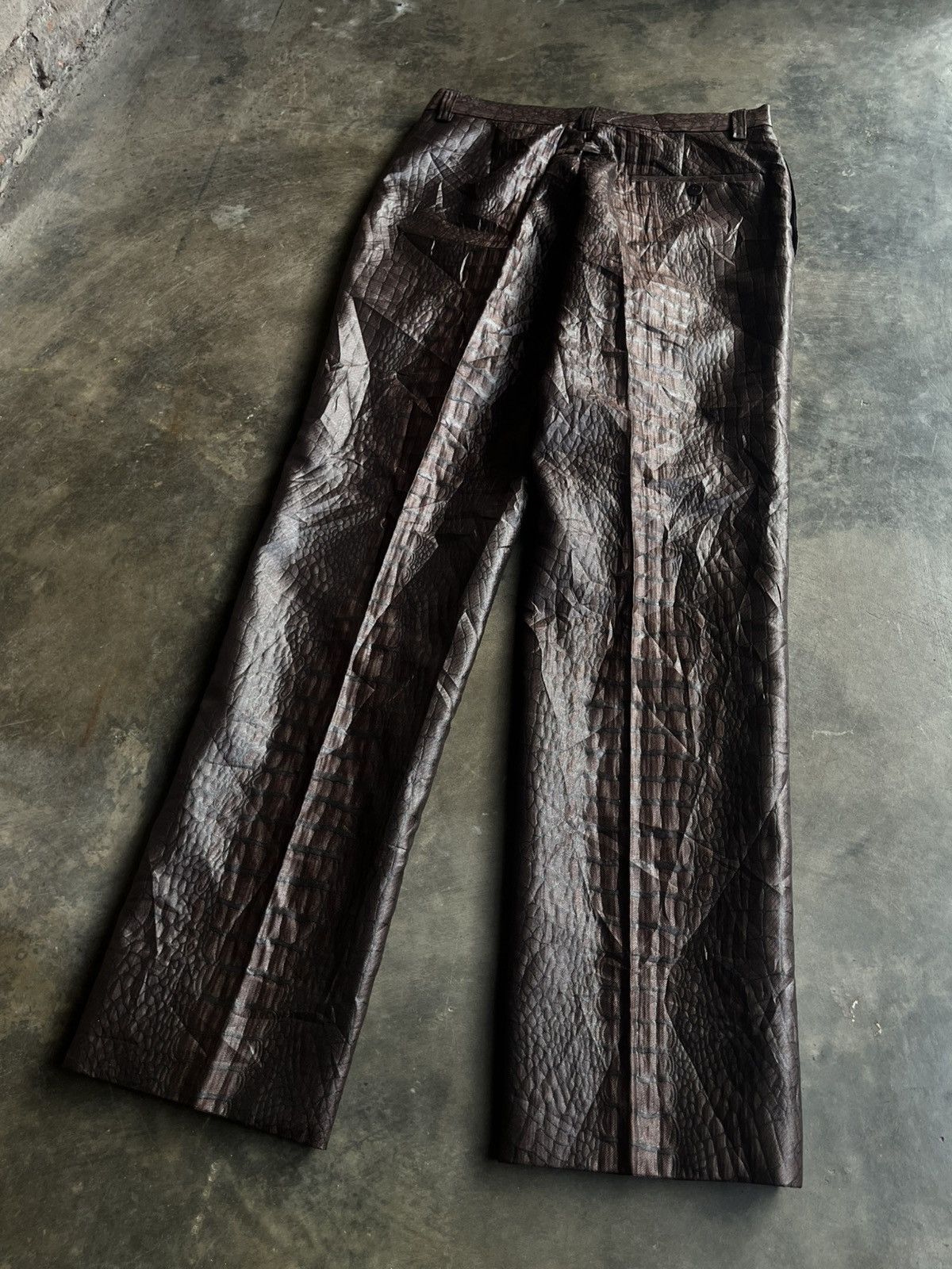 Jean Paul Gaultier JEAN PAUL GAULTIER HOMME JPG CROCODILE LEATHER EFFECT PANTS Size US 30 / EU 46 - 9 Thumbnail