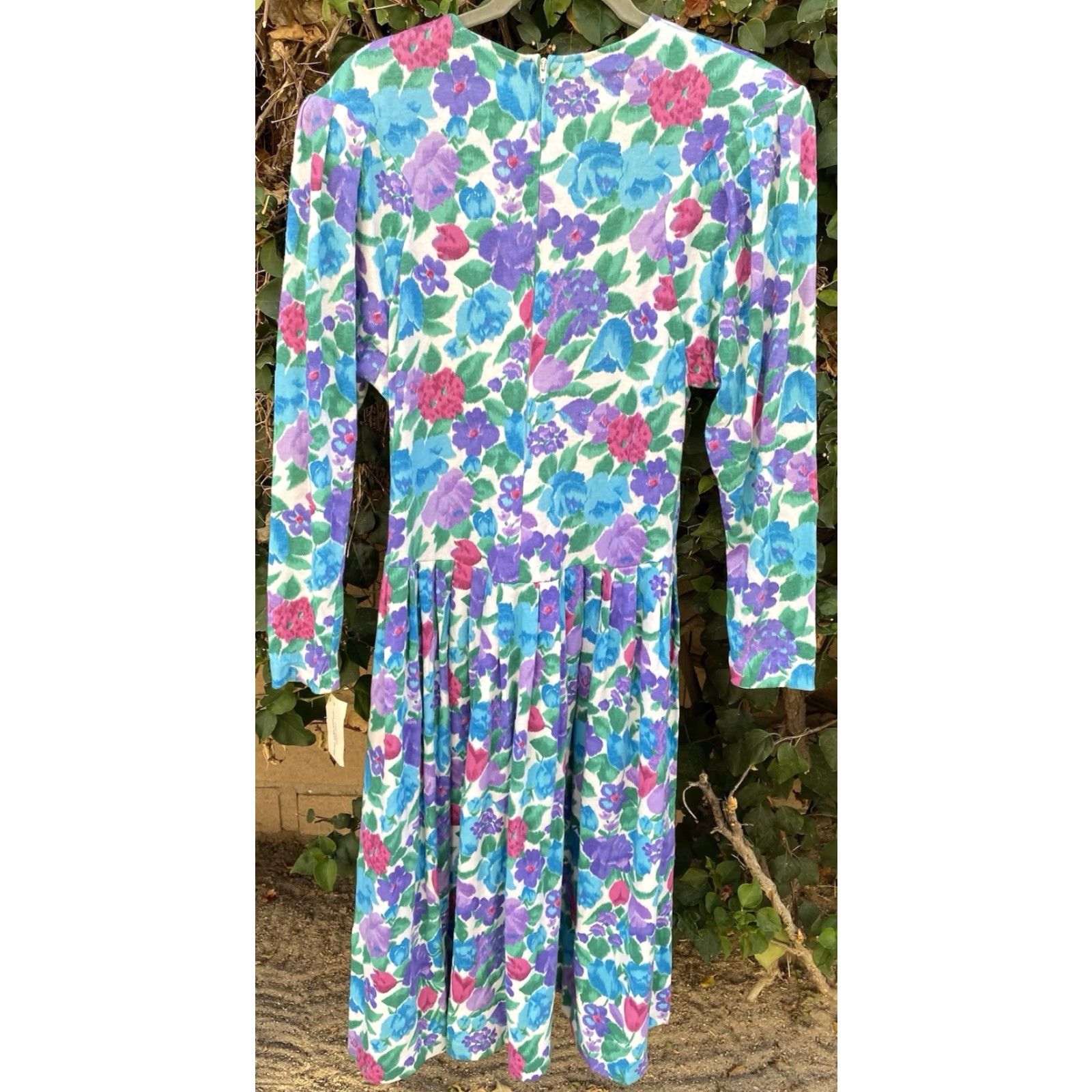 Vintage VINTAGE Expo Dress Long Sleeve Original Tag Floral Size 10 80s 90s Size L / US 10 / IT 46 - 4 Thumbnail