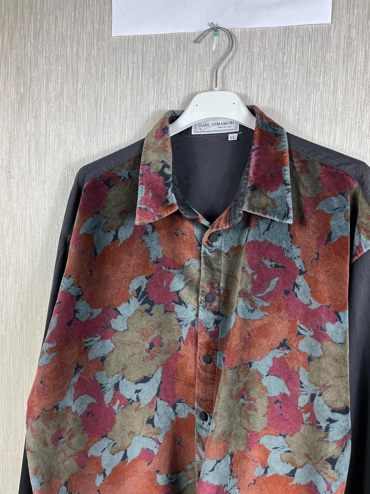 Designer × Vintage × Yashi Yamamuri Vintage Yashi Yamamuri velvet velour floral print art shirt Size US XL / EU 56 / 4 - 19 Thumbnail