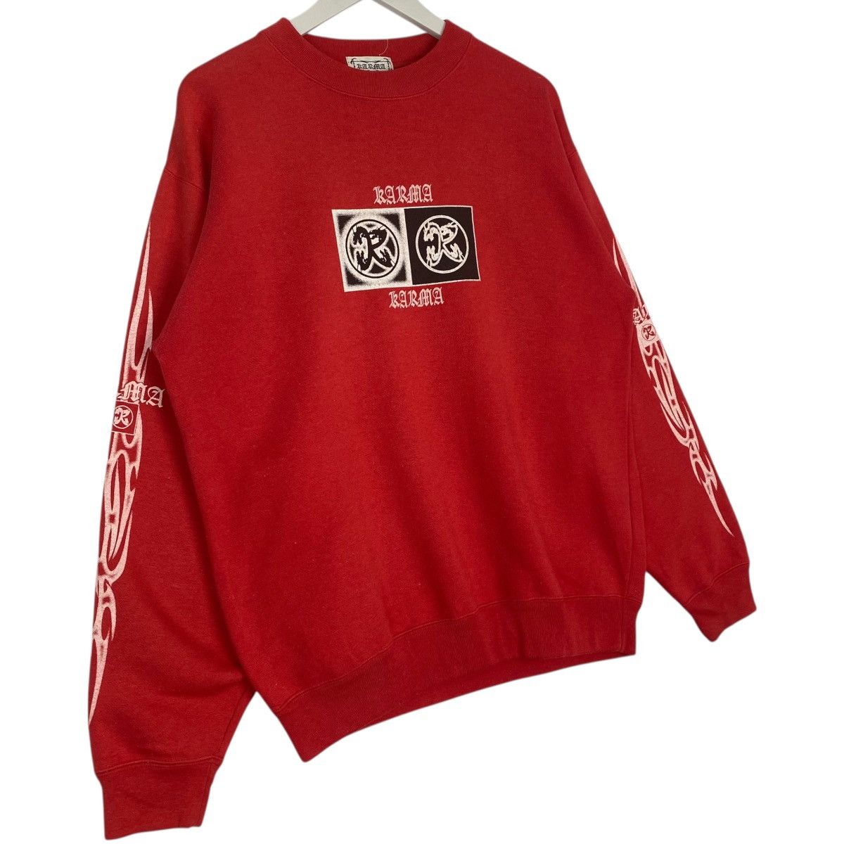 Vintage Vintage Karma Printed Crewneck Sweatshirt Red Size M Size US M / EU 48-50 / 2 - 3 Thumbnail