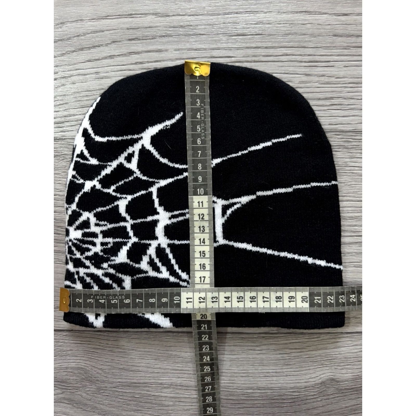 Vintage VINTAGE Beanie Hat Unisex Adults One Size Black Spider Web 90s 2000s Mens Womens Size ONE SIZE - 4 Thumbnail