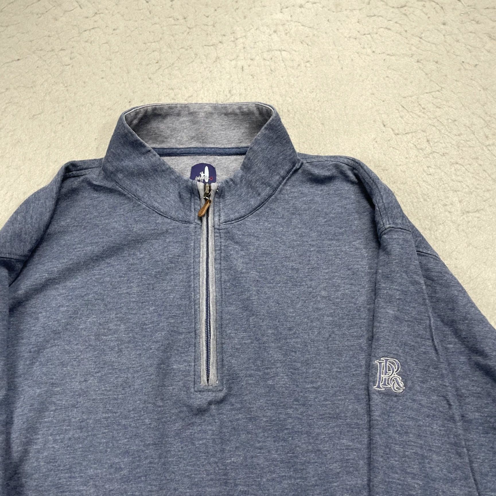 johnnie-O johnnie-O Sweater Mens 4XL Blue Sully 1/4 Quarter Zip Mock Neck Golf Park Ridge Shirt Mens Blue 4XL Pullover Size US XXL / EU 58 / 5 - 2 Thumbnail