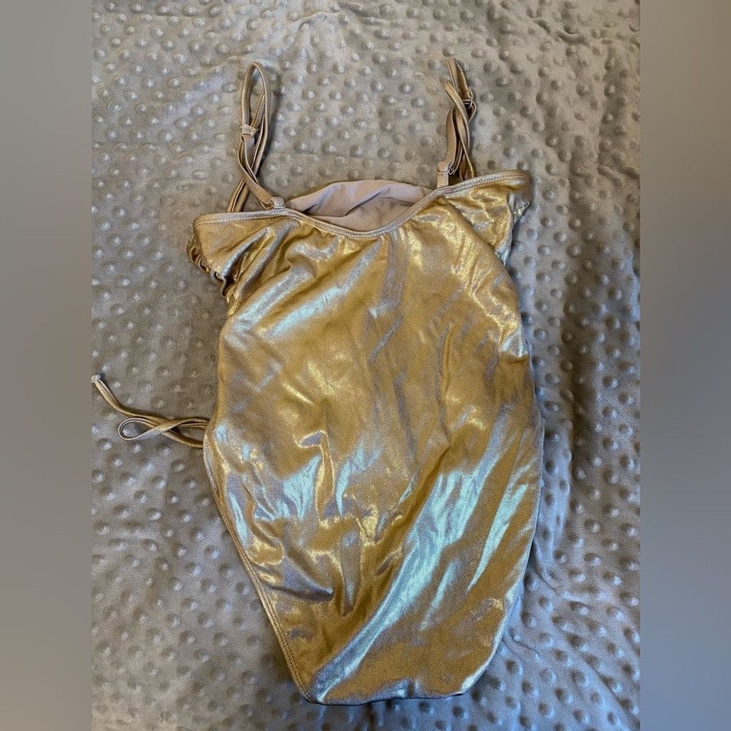 Anthropologie Anthropologie Good American Metallic Foil Ruched Swimsuit Size XS / US 0-2 / IT 36-38 - 4 Thumbnail