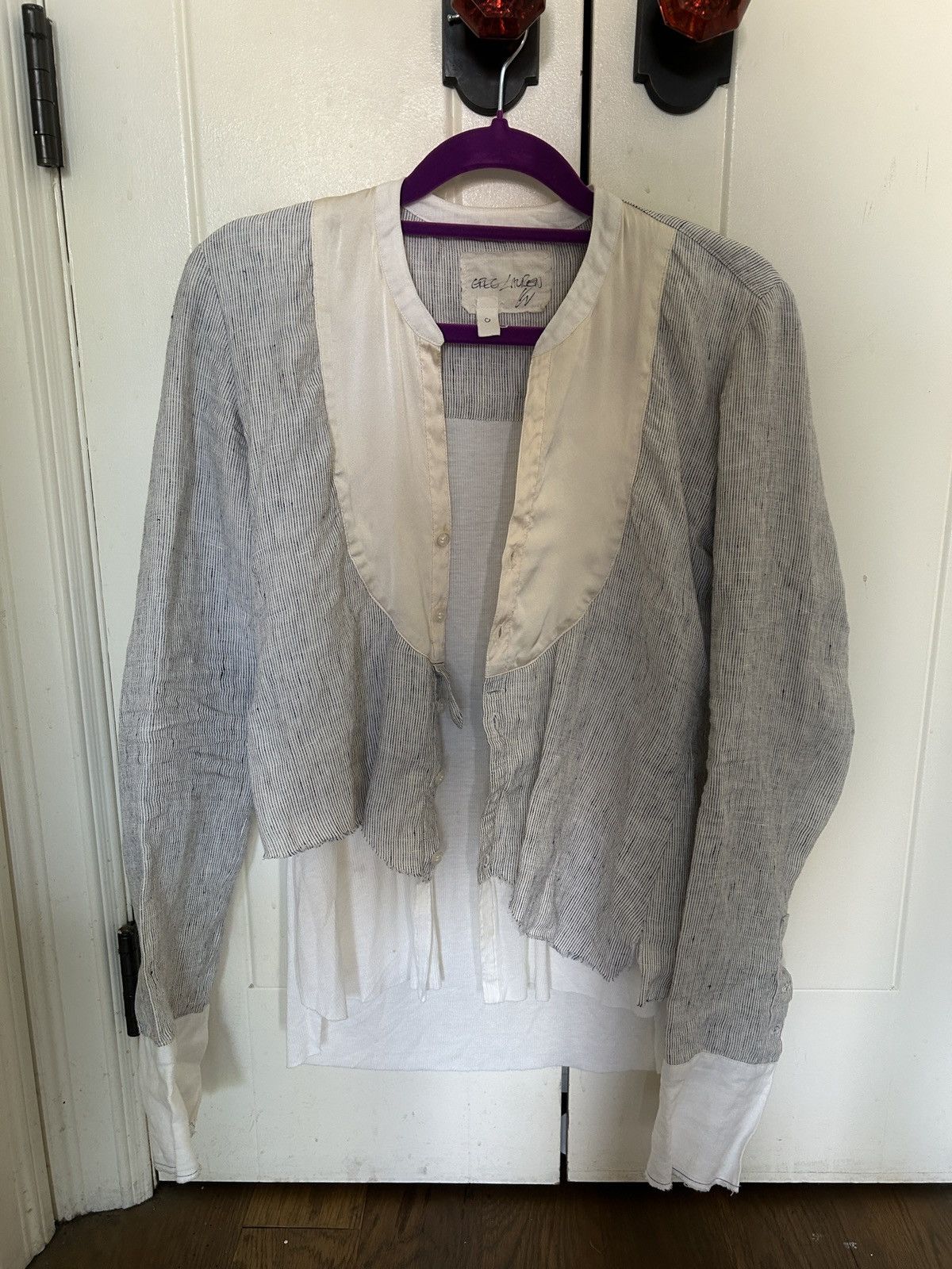 Greg Lauren Greg Lauren Button Up Deconstructed Blouse Size US S / EU 44-46 / 1 - 8 Thumbnail