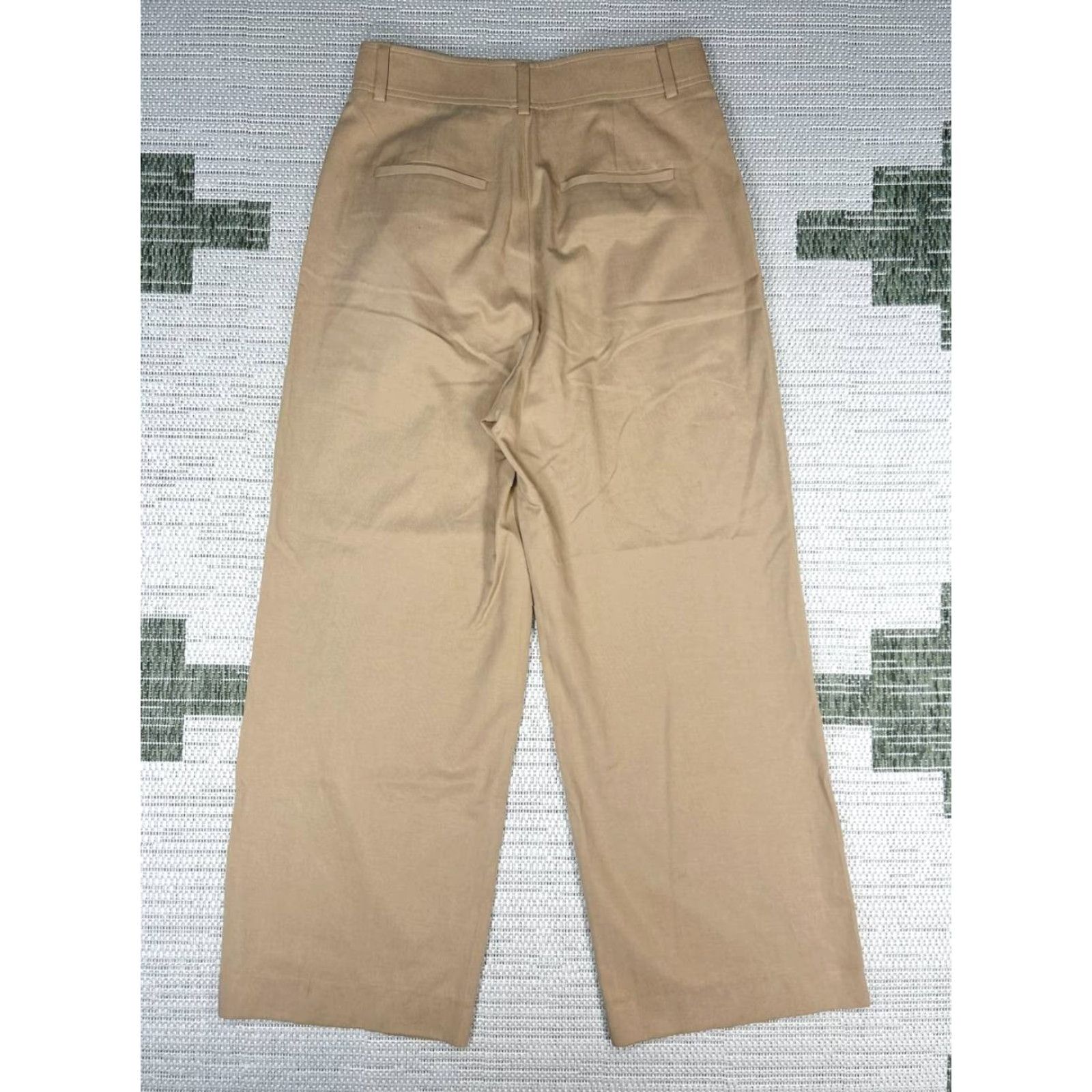 Everlane Everlane The Way High Drape Pants Womens 4 Beige Cotton High Rise Wide Leg Size 27" / US 4 / IT 40 - 2 Thumbnail