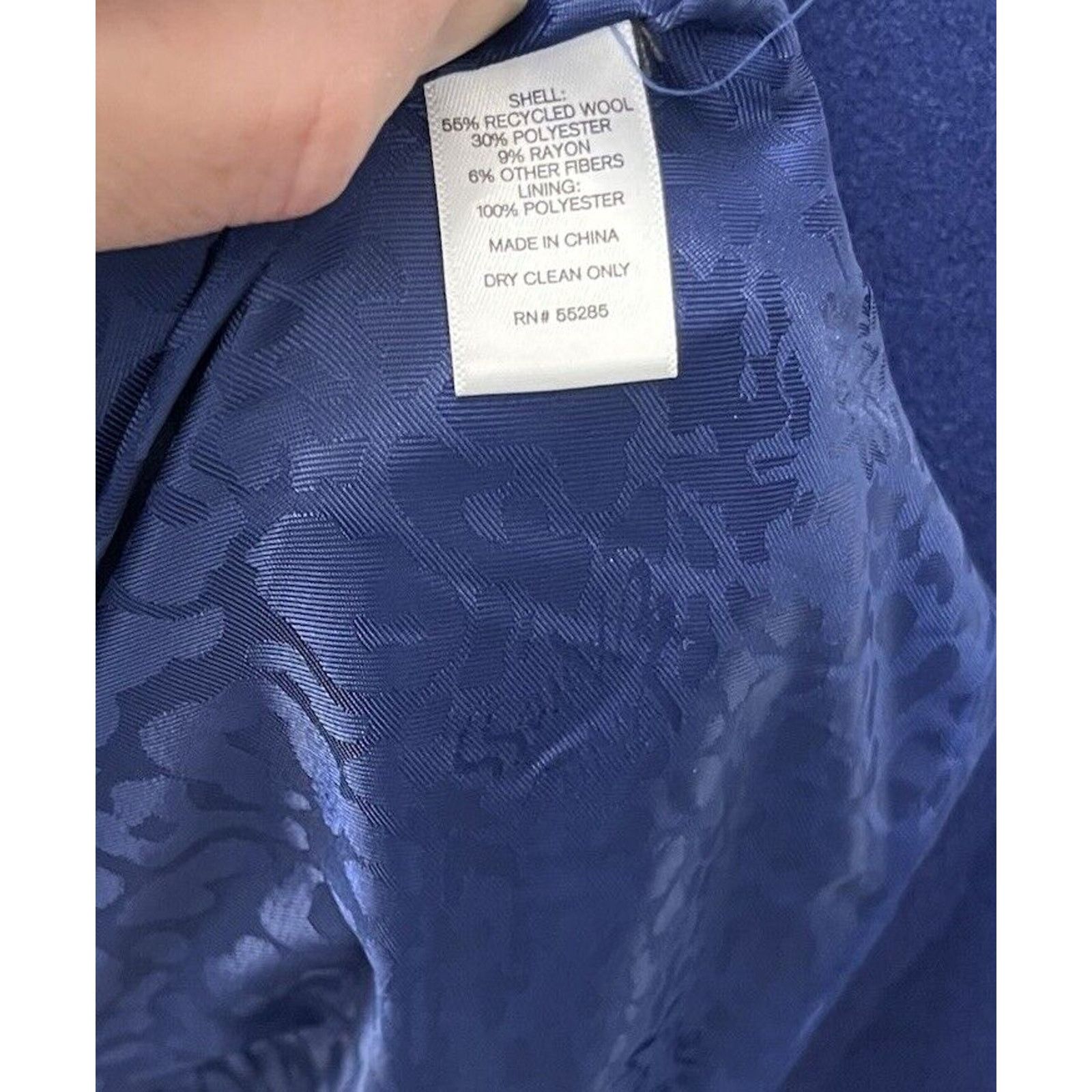 Express Express | Royal Blue Double Breasted Recycled Wool Pea Coat Size XS / US 0-2 / IT 36-38 - 4 Thumbnail