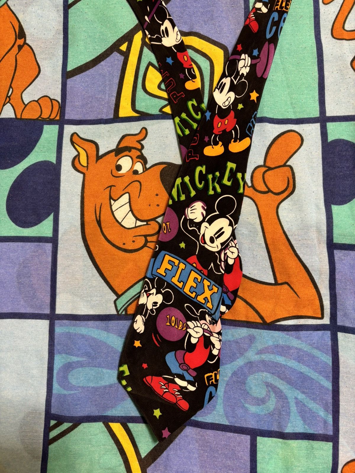 Disney × Vintage ***FINAL DROP***RARE 90s DISNEY MICKEY MOUSE 100% SILK TIE Size ONE SIZE - 2 Thumbnail