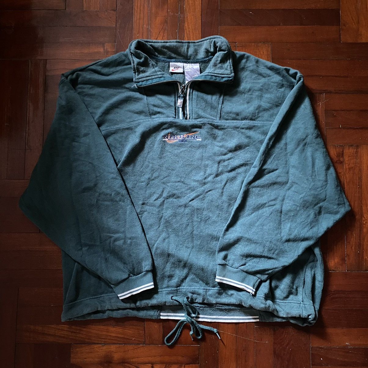 Nike × Vintage Vintage Spell Out Nike Inc. 90s Half zip sweatshirt Sweater Size US XL / EU 56 / 4 - 2 Thumbnail