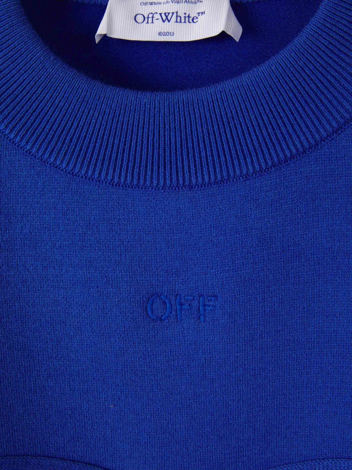 Off-White o1y0325 Logo Crewneck Sweater in Blue Size US S / EU 44-46 / 1 - 2 Thumbnail