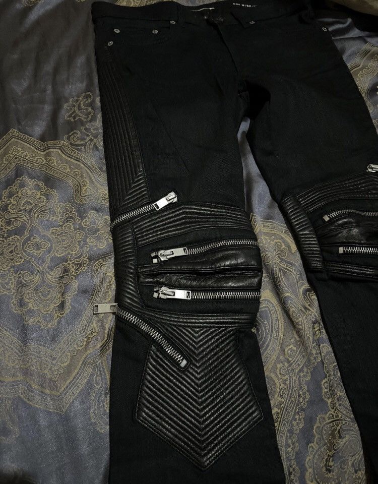 Saint Laurent Paris Saint Laurent SLP Paris Split Leather Motorcycle Jeans Size US 30 / EU 46 - 3 Thumbnail