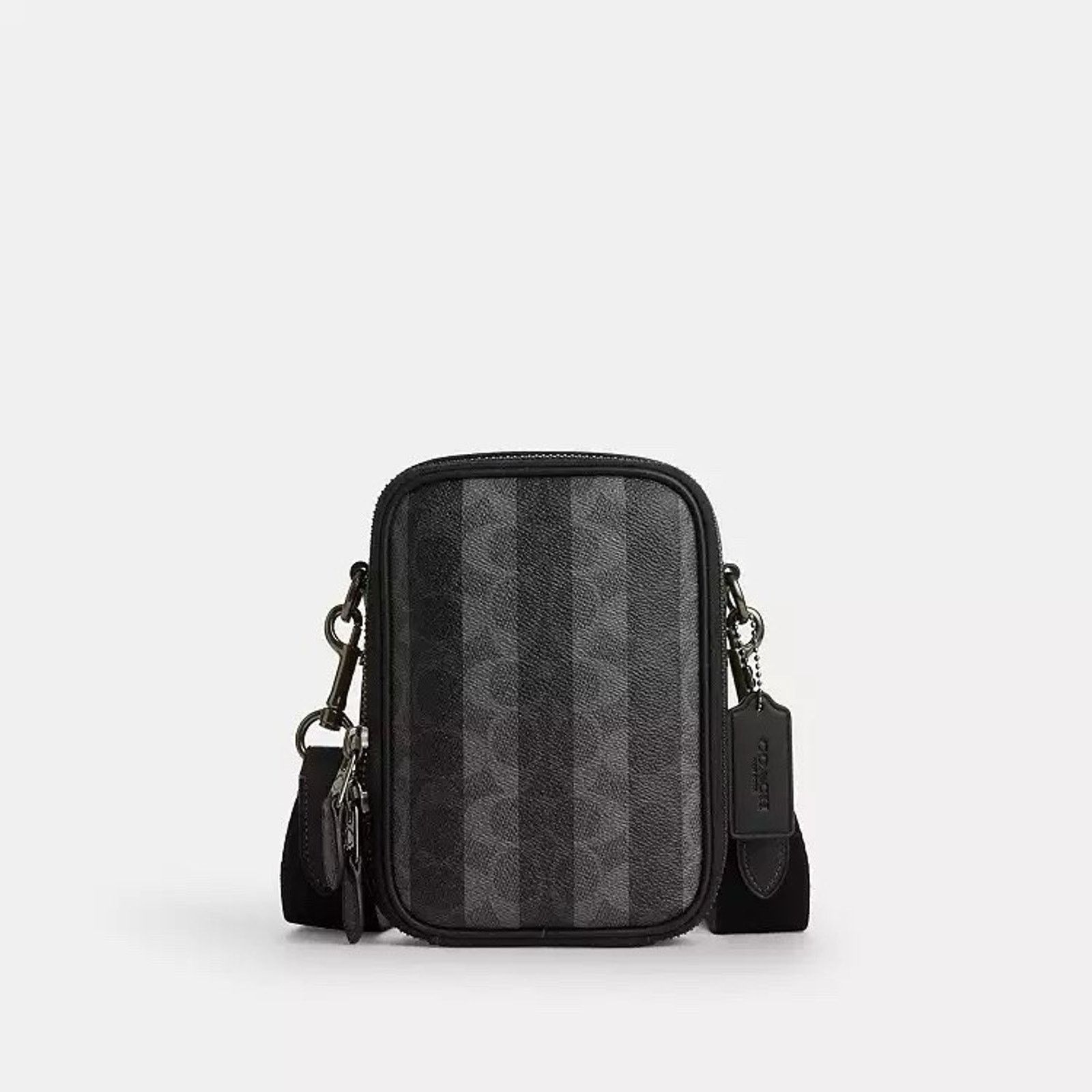 Coach NWT Coach Stanton Crossbody Bag Stripes CEB29 Gunmetal/Black Size ONE SIZE - 9 Thumbnail