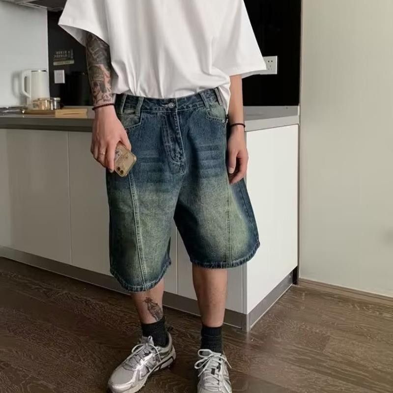 Japanese Brand Retro high street straight leg denim shorts Size US 32 / EU 48 - 5 Thumbnail