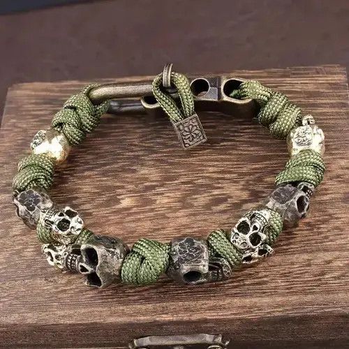 VIBE Unique Design Skull Adjustable Handmade Bracelets Size ONE SIZE - 2 Thumbnail