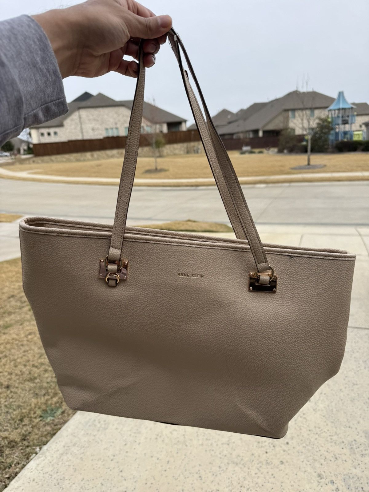 Anne Klein Anne Klein Large Tote Purse – Taupe/Beige Size ONE SIZE - 1 Thumbnail