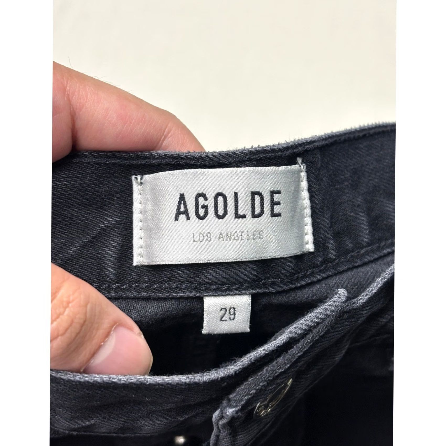 Agolde VINTAGE? No. AGOLDE Lana High-Rise Straight Jeans Washed Black Womens Size 33X30 Size 24" / US 00 / IT 34 - 3 Thumbnail