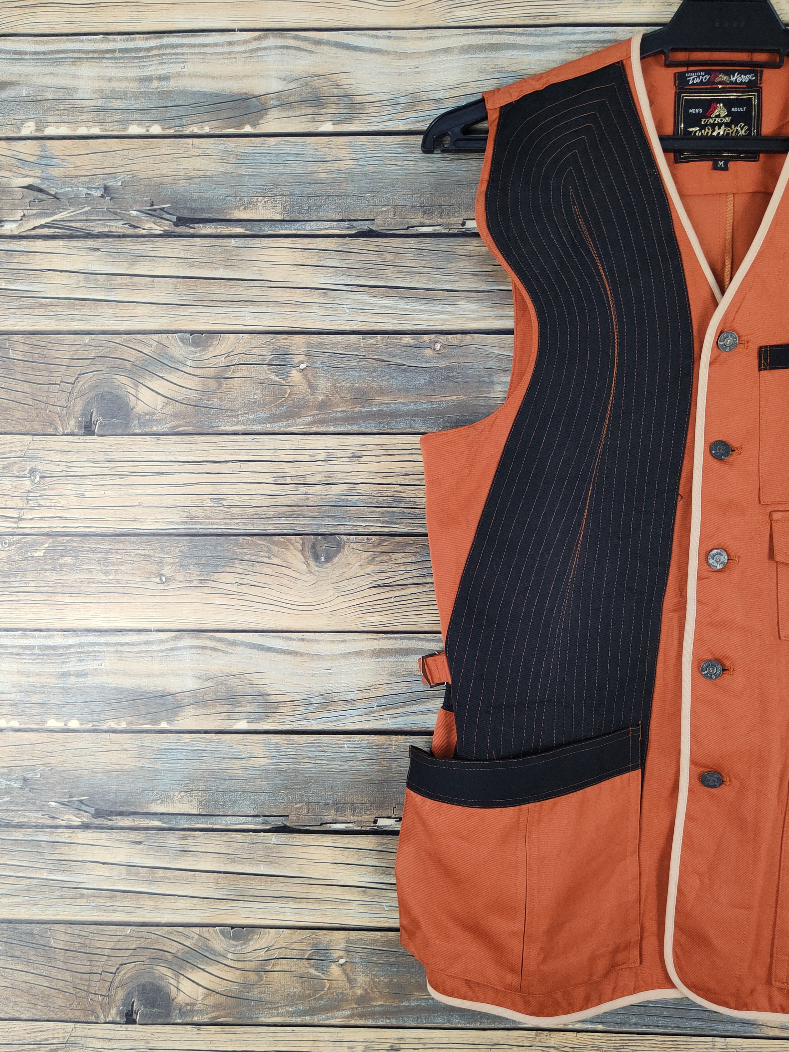 Japanese Brand × Vintage Vintage Union Two Horse Orange Black Vests Size US M / EU 48-50 / 2 - 3 Thumbnail