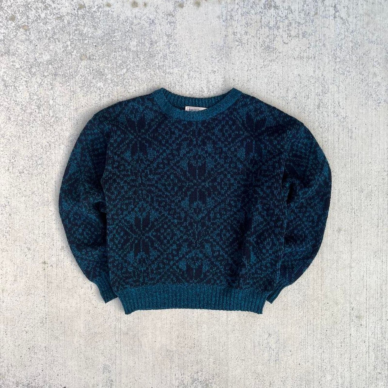 Other Monochromatic Snowflake Geometric Motif Blue, Teal Sweater Size M / US 6-8 / IT 42-44 - 1 Thumbnail