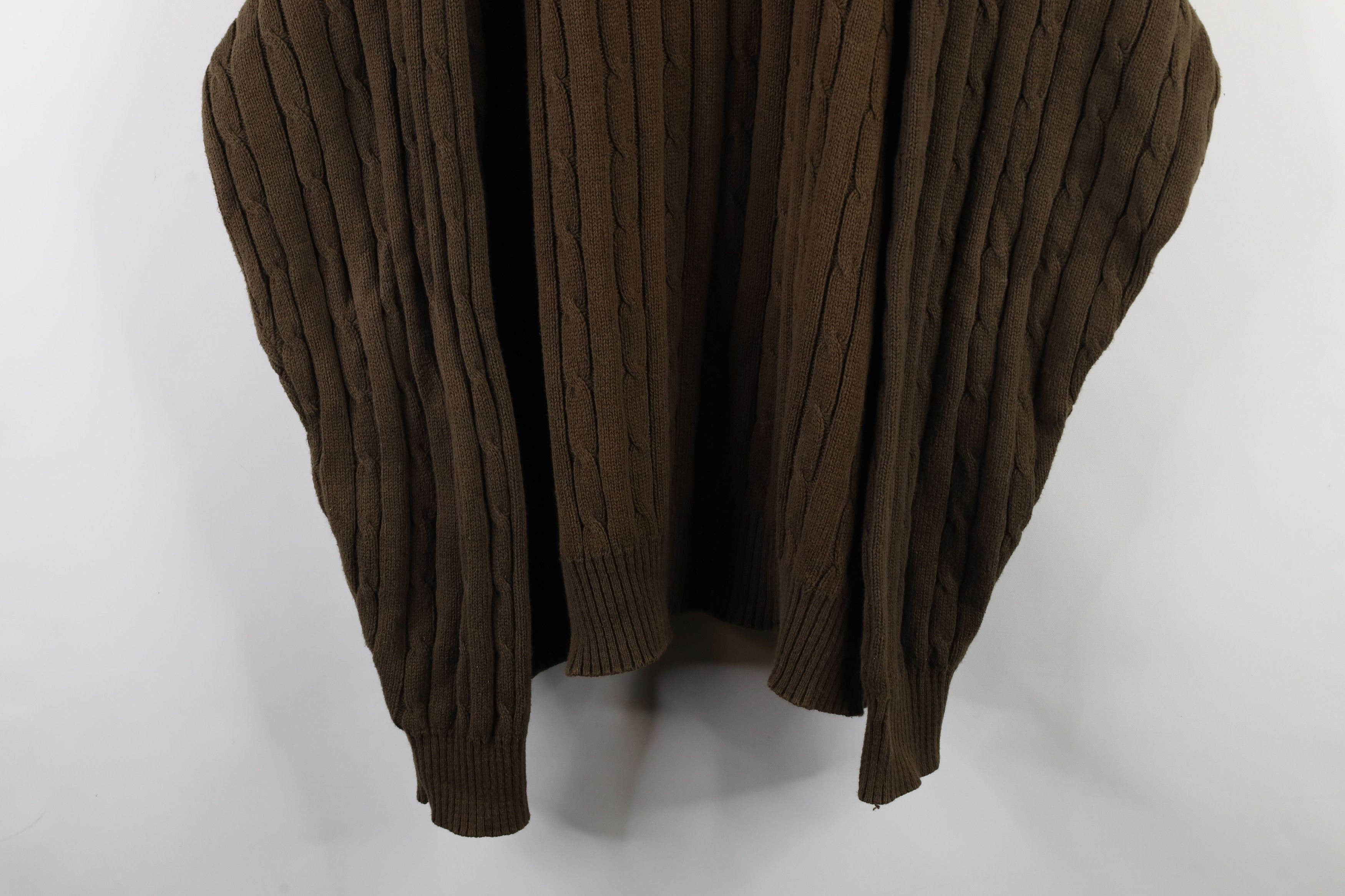 Vintage Vintage 90s Streetwear Faded Chunky Cable Knit Sweater Brown Size US XXL / EU 58 / 5 - 3 Thumbnail