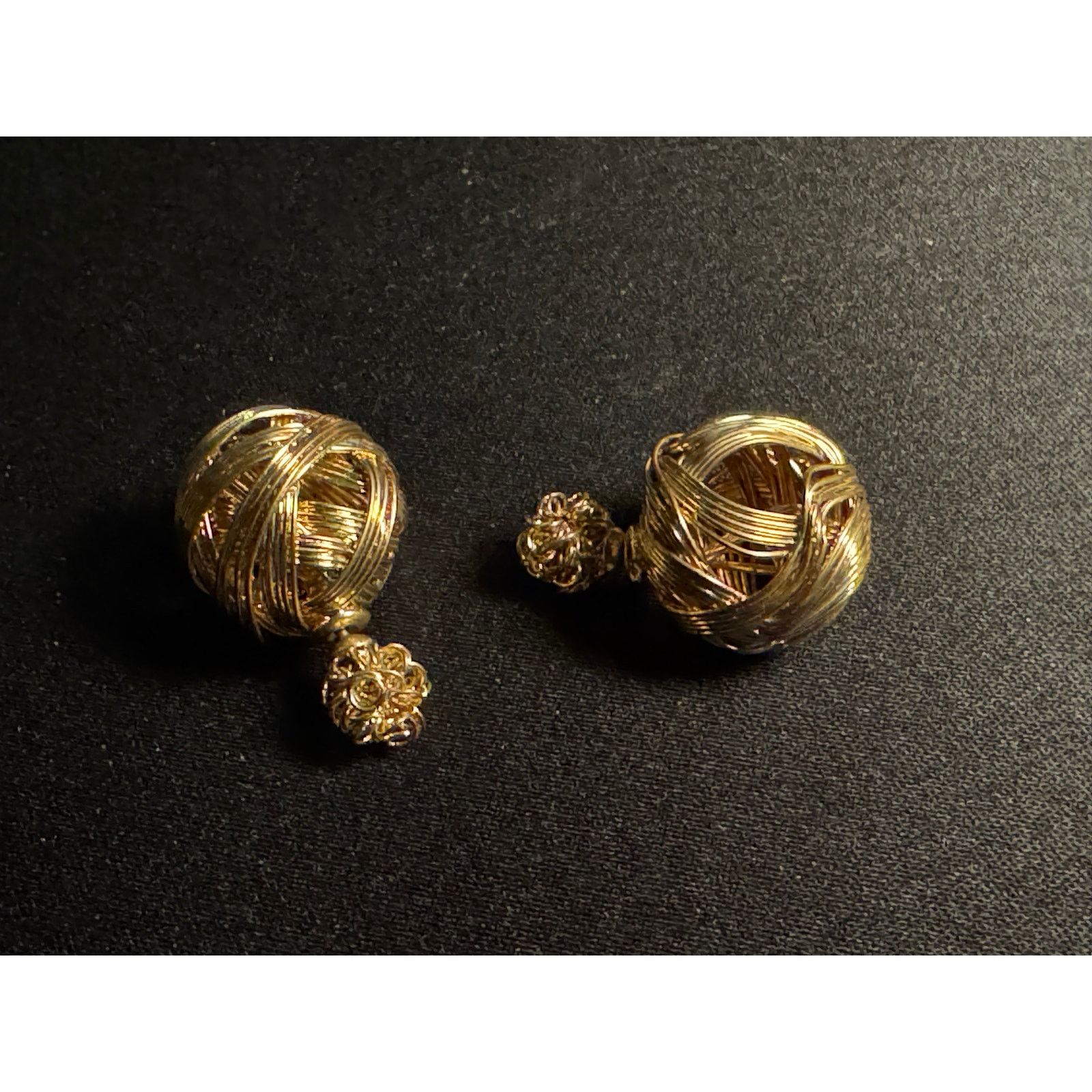 Other Vintage Gold tone Artisan Made Double Sided Post Earrings Size ONE SIZE - 2 Thumbnail