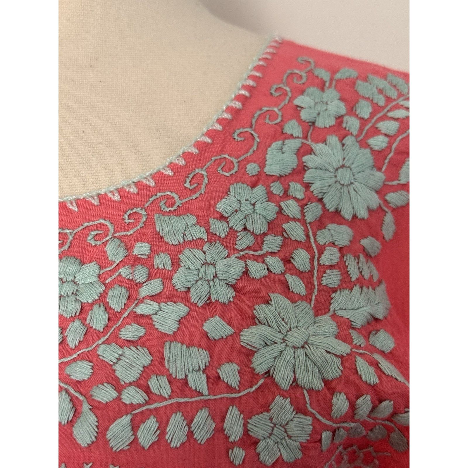 Other Mexican Floral Embroidered Pink Salmon Peasant Blouse M NEW Size M / US 6-8 / IT 42-44 - 5 Thumbnail