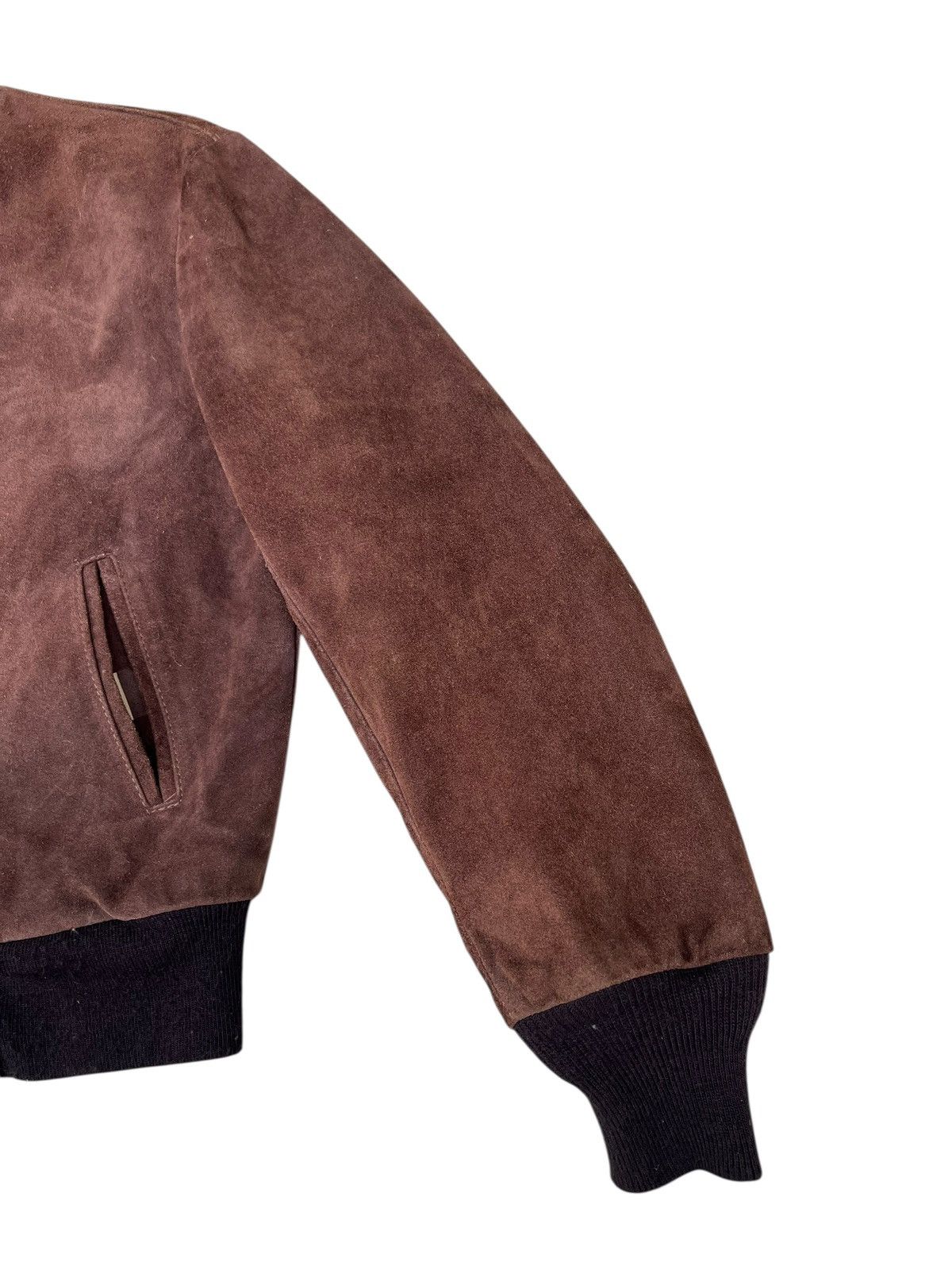 Schott 80s Schott Brown Suede Leather Bomber Jacket Size US L / EU 52-54 / 3 - 11 Thumbnail