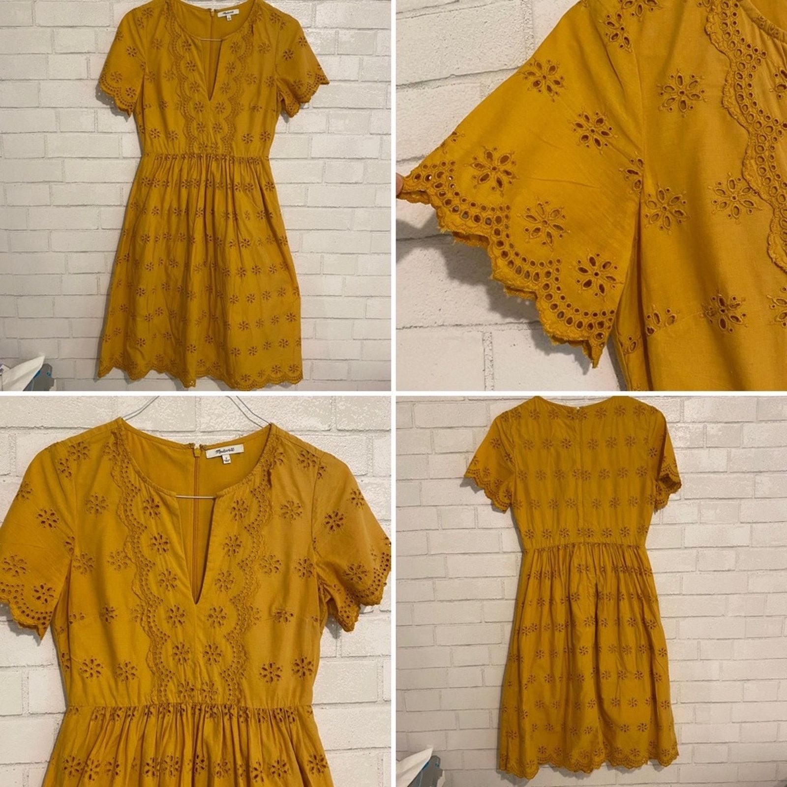 Madewell Madewell $150 2023 Scalloped Eyelet Midi Dress sz 0 Sold Out Size XS / US 0-2 / IT 36-38 - 2 Thumbnail