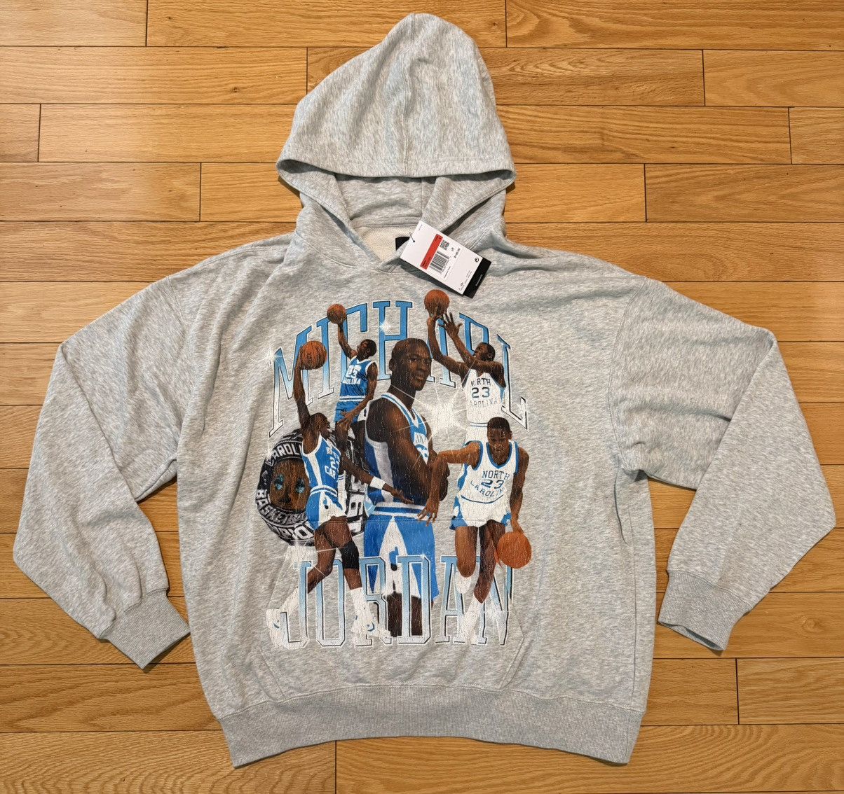 Nike Air Jordan Retro Flight Hoodie L North Carolina UNC