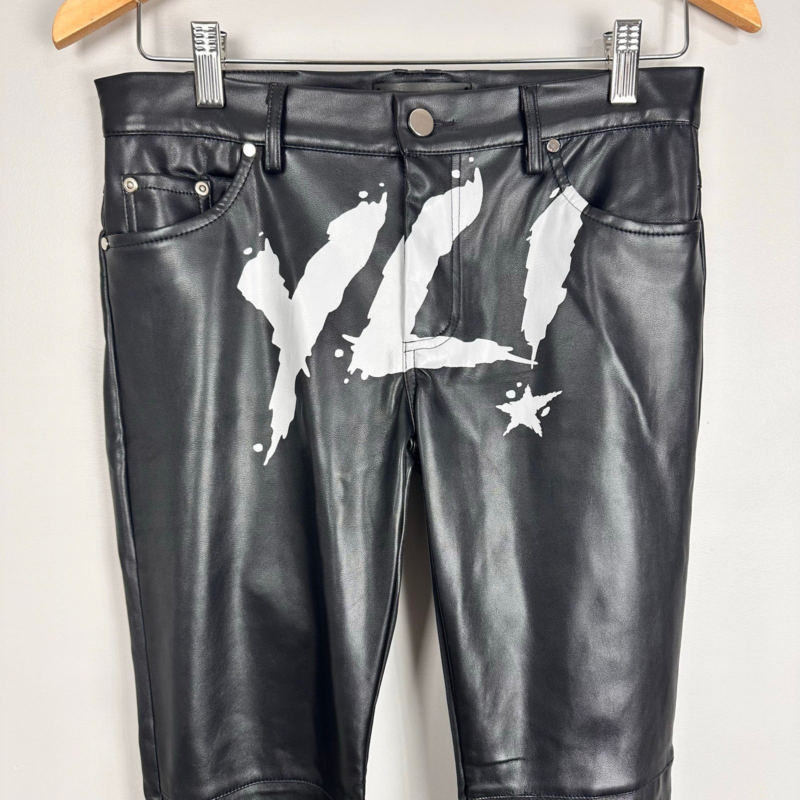 Other YLSK Mens Skinny Faux Leather Low Rise Pants Suede Lined 28 Size US 28 / EU 44 - 8 Thumbnail