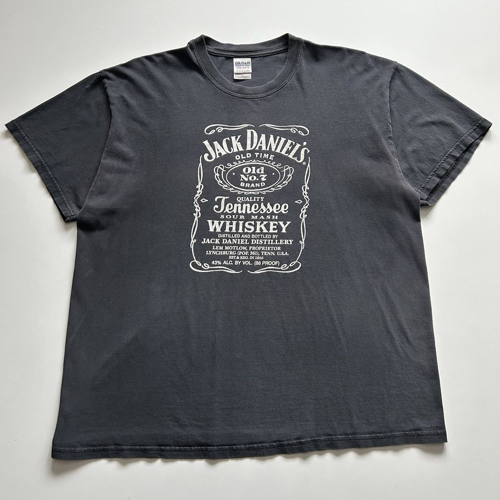 Vintage Jack Daniels Shirt XL Faded Black Y2K Whiskey Promo