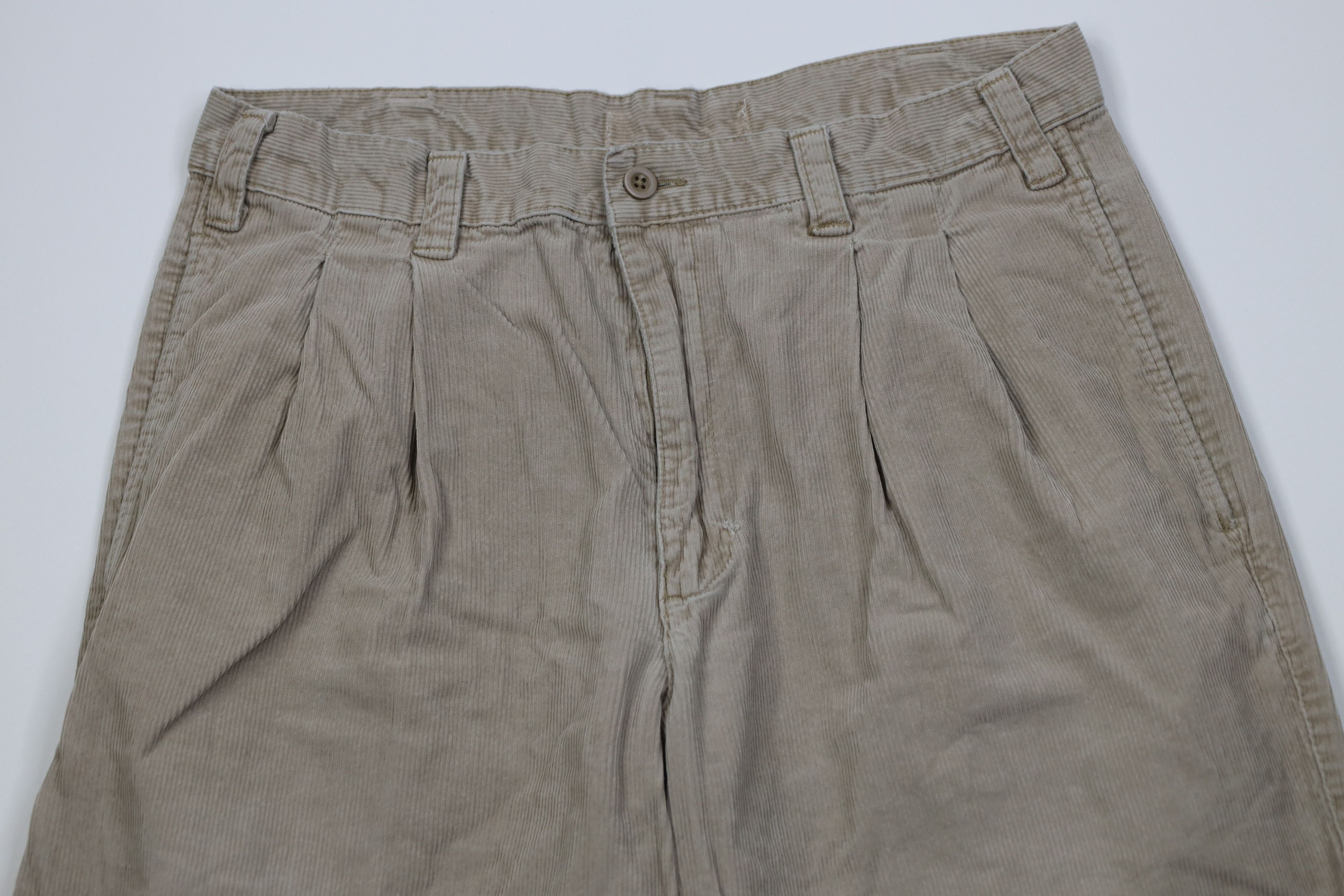 Vintage Vintage 90s Streetwear Wide Leg Corduroy Chino Pants Beige Size US 32 / EU 48 - 2 Thumbnail