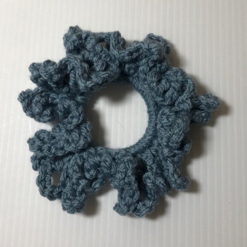 Handmade NWT Blue Handmade Crocheted Hair Scrunchie Size ONE SIZE - 3 Thumbnail