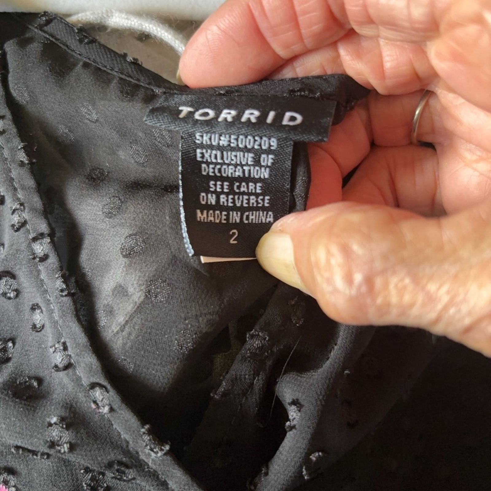 Other Torrid Black Asymmetrical Flutter Sleeve Blouse Swiss Dot 2X Size XXL / US 16-18 / IT 52-54 - 5 Thumbnail