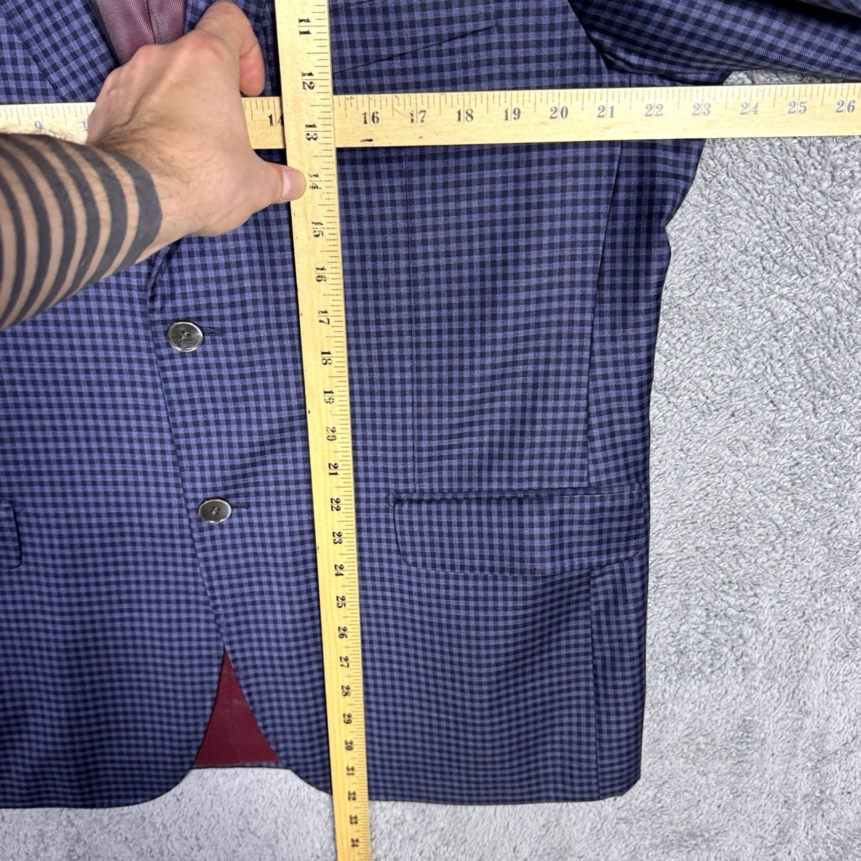 Vintage Byron Sport Coat Mens 46R Luca Di Marco Plaid Check Dover Suit Jacket Blazer Size 46R - 6 Thumbnail