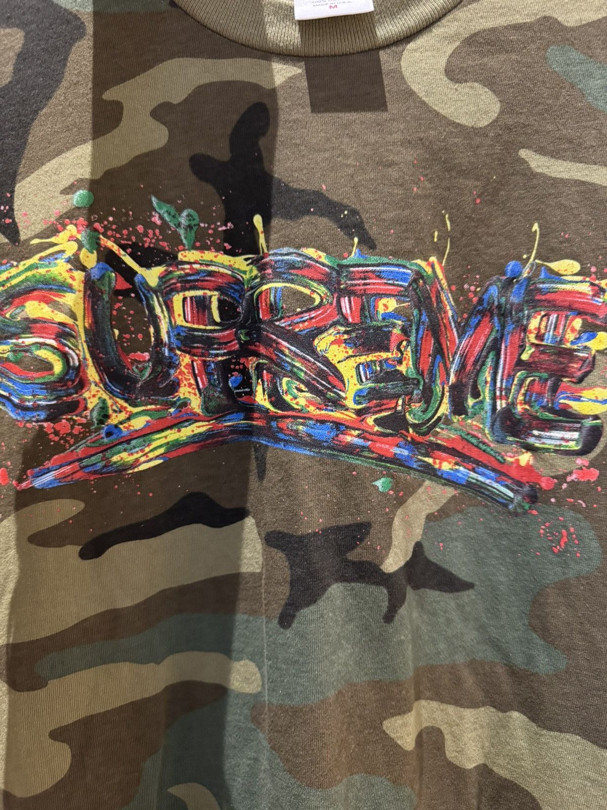 Supreme Supreme Camo T shirt, paint drip logo Size US M / EU 48-50 / 2 - 5 Thumbnail