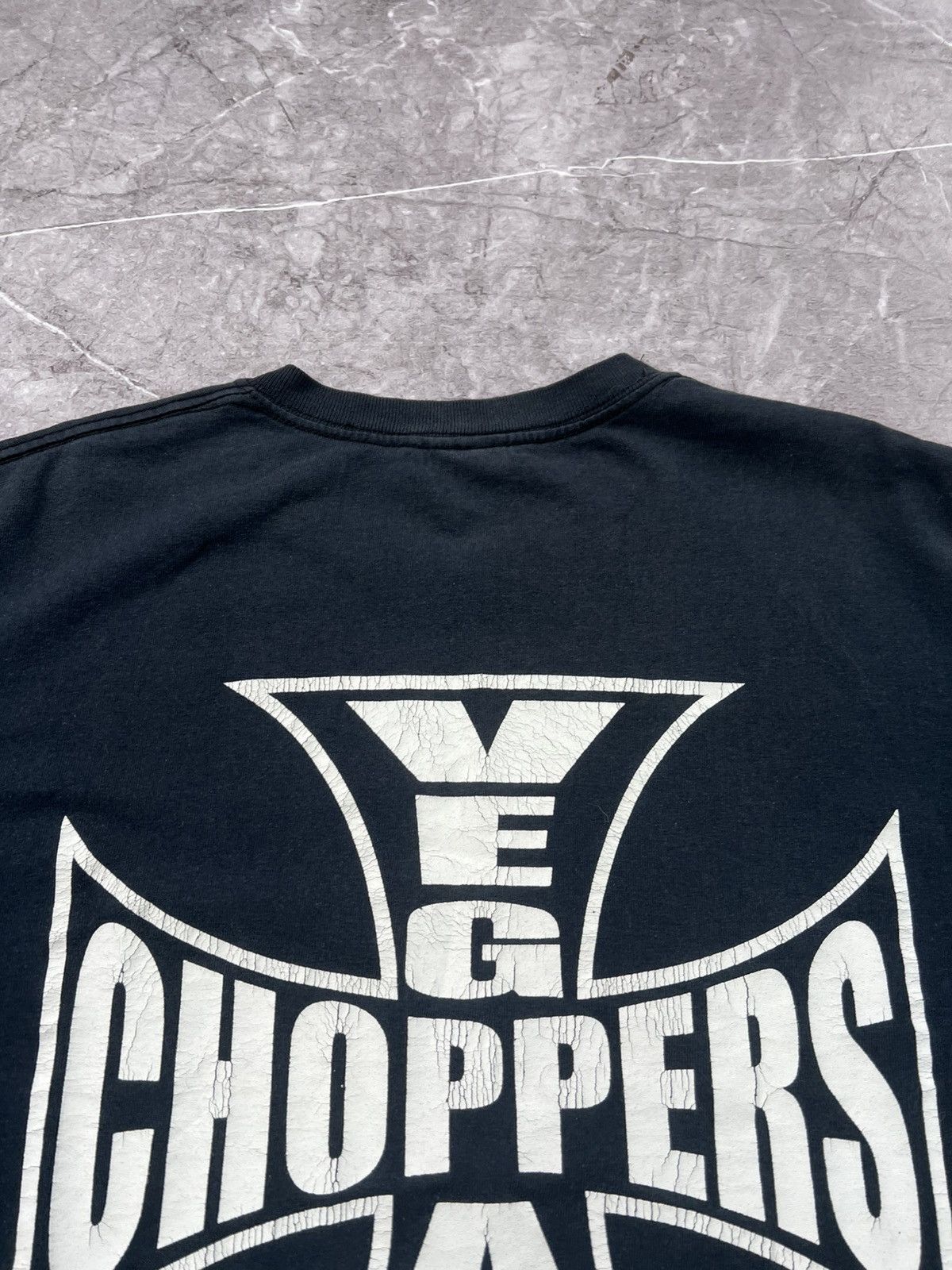Harley Davidson × Vintage × West Coast Choppers 0Os Y2K West Coast Choppers Tee iron Cross Size US L / EU 52-54 / 3 - 4 Thumbnail