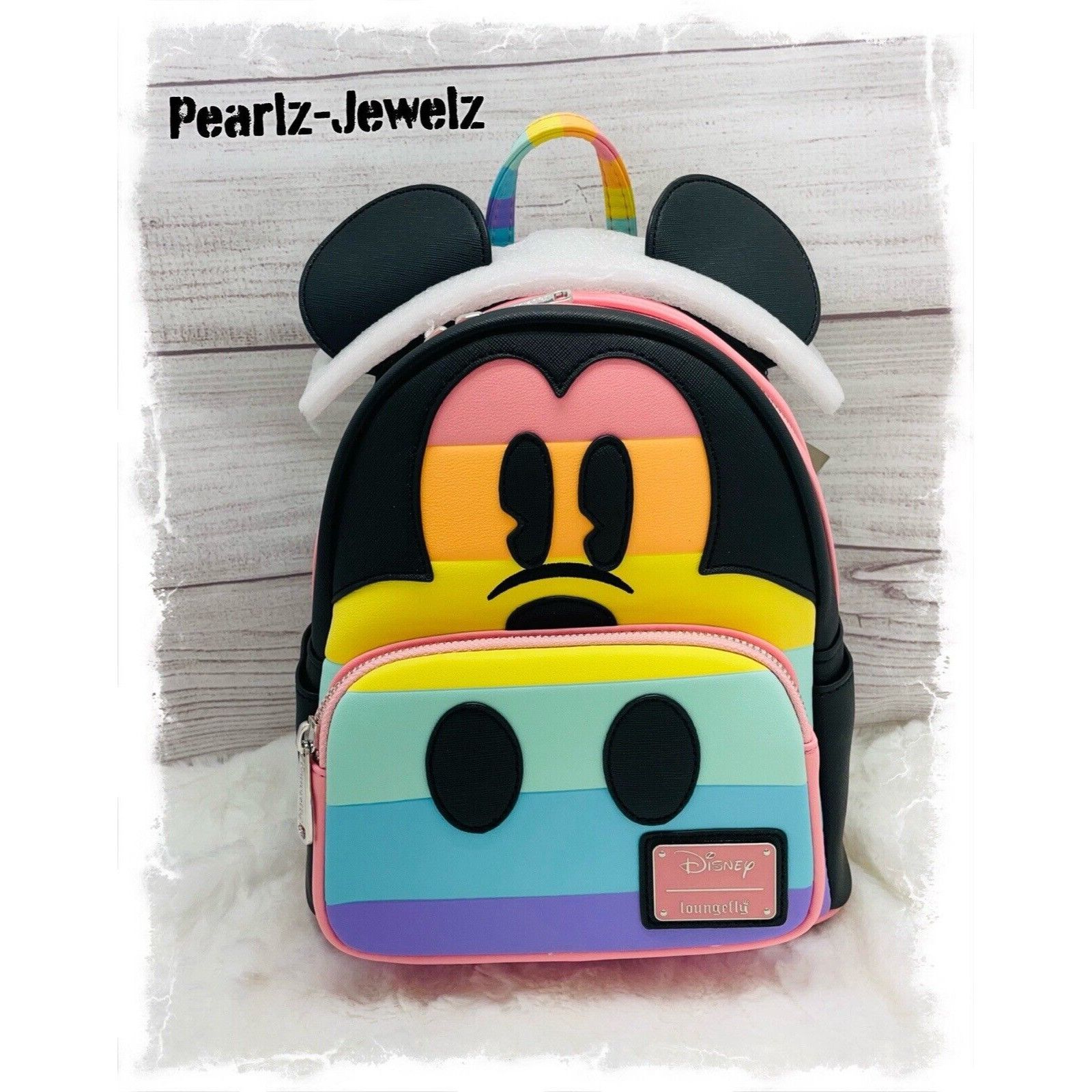image of Loungefly Disney Mickey Mouse Pastel Rainbow Figural Cosplay, Women's