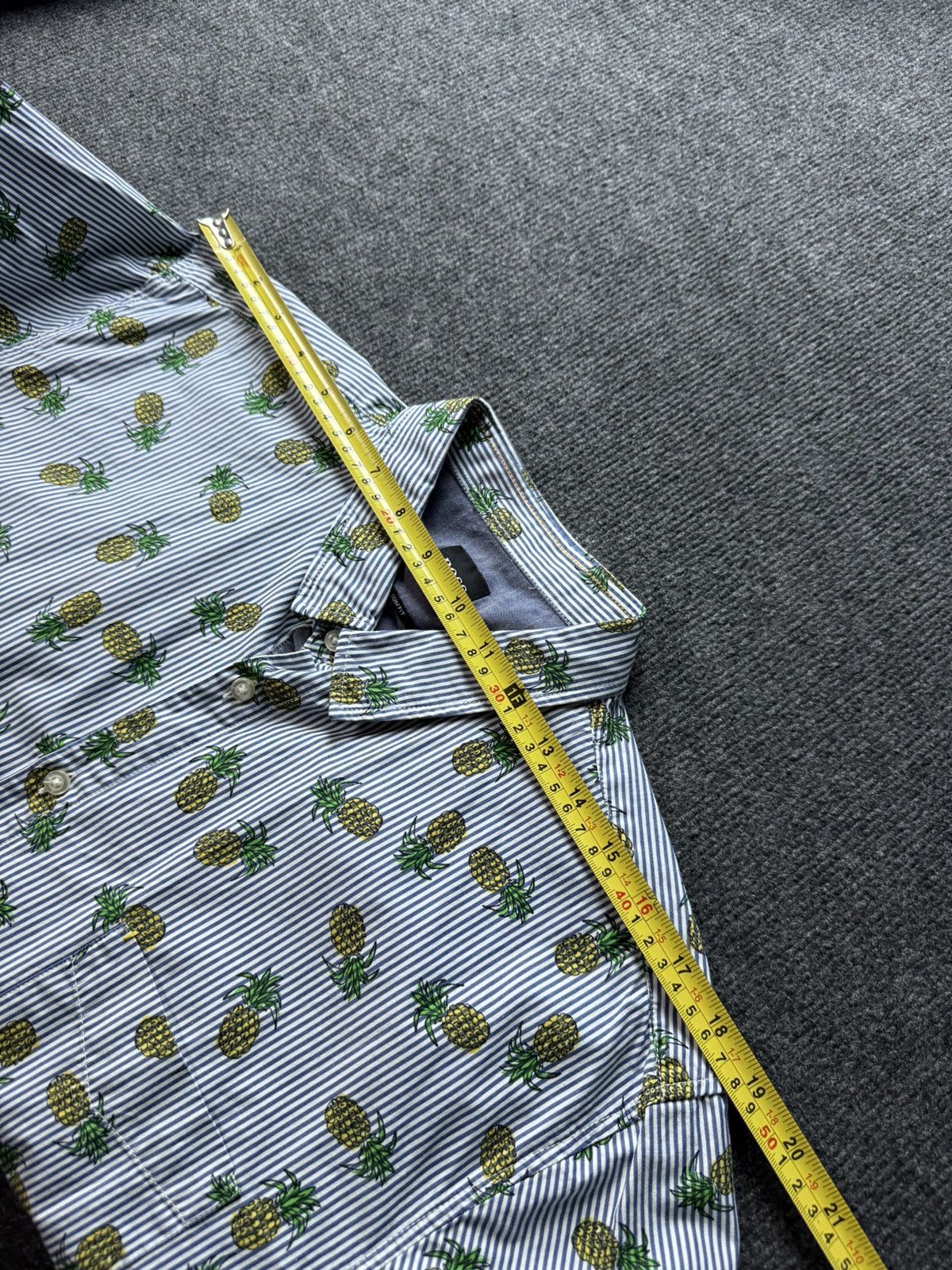 Hugo Boss Luxury 00s BOSS Hugo Boss Pineapple Stripe Shirt XL Slim Size US L / EU 52-54 / 3 - 15 Thumbnail