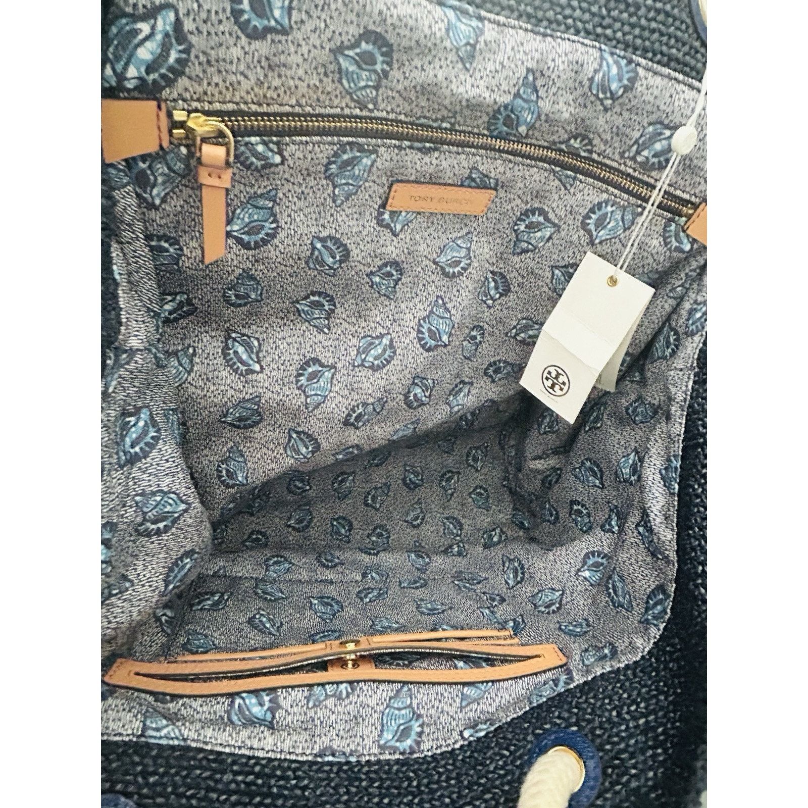 Tory Burch NWT Tory Burch Knotted Whale Tote Navy Blue Handbag Bag Rare Size ONE SIZE - 19 Thumbnail