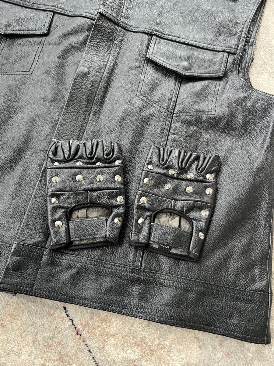 Leather Bikers Gear Motor Cycle Leather Vest And Gloves Size US XXL / EU 58 / 5 - 16 Thumbnail