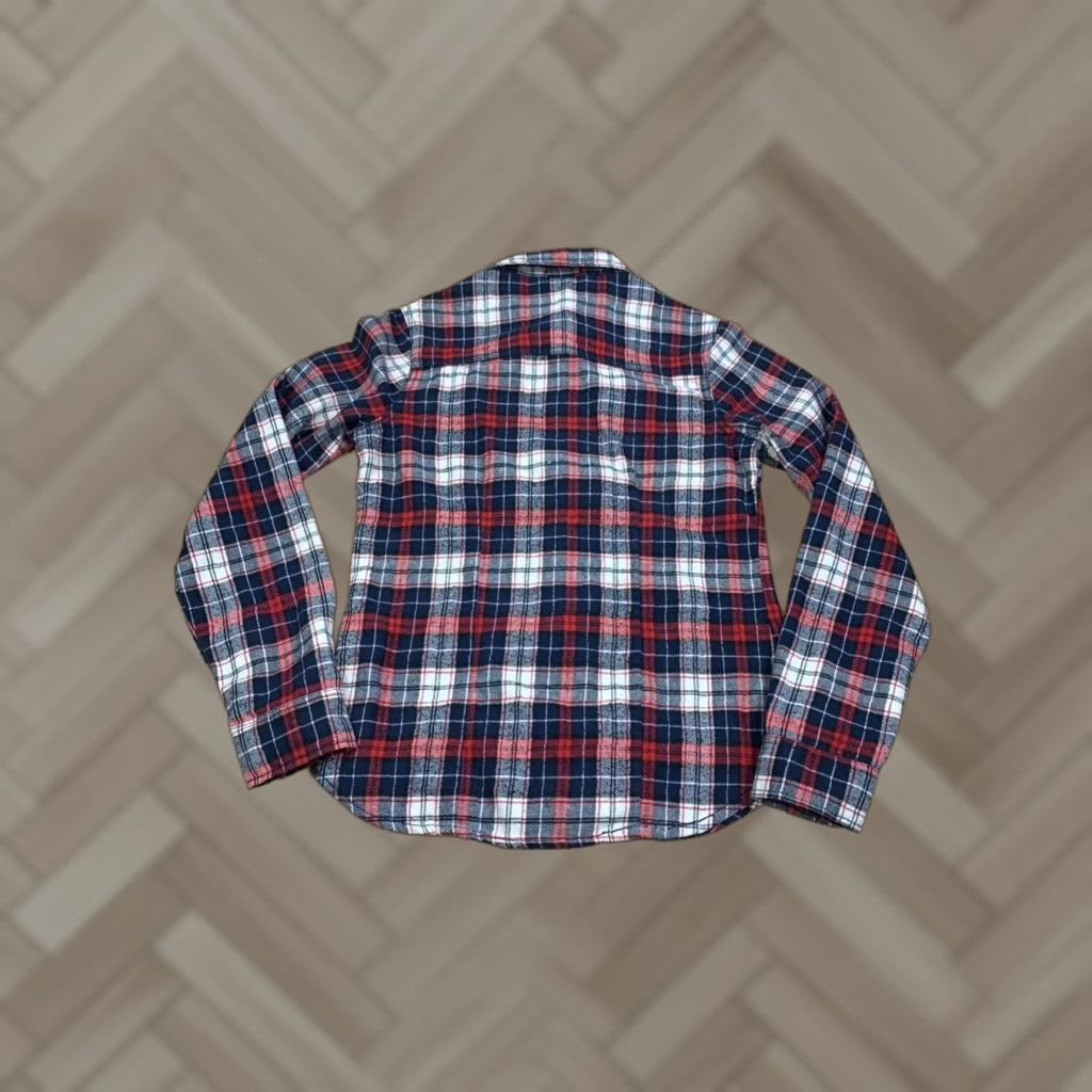 Vintage VINTAGE Fiore Flannel Shirt Womens S Red Blue Plaid 100% Cotton Thick Warm #7535 Size S / US 4 / IT 40 - 1 Thumbnail