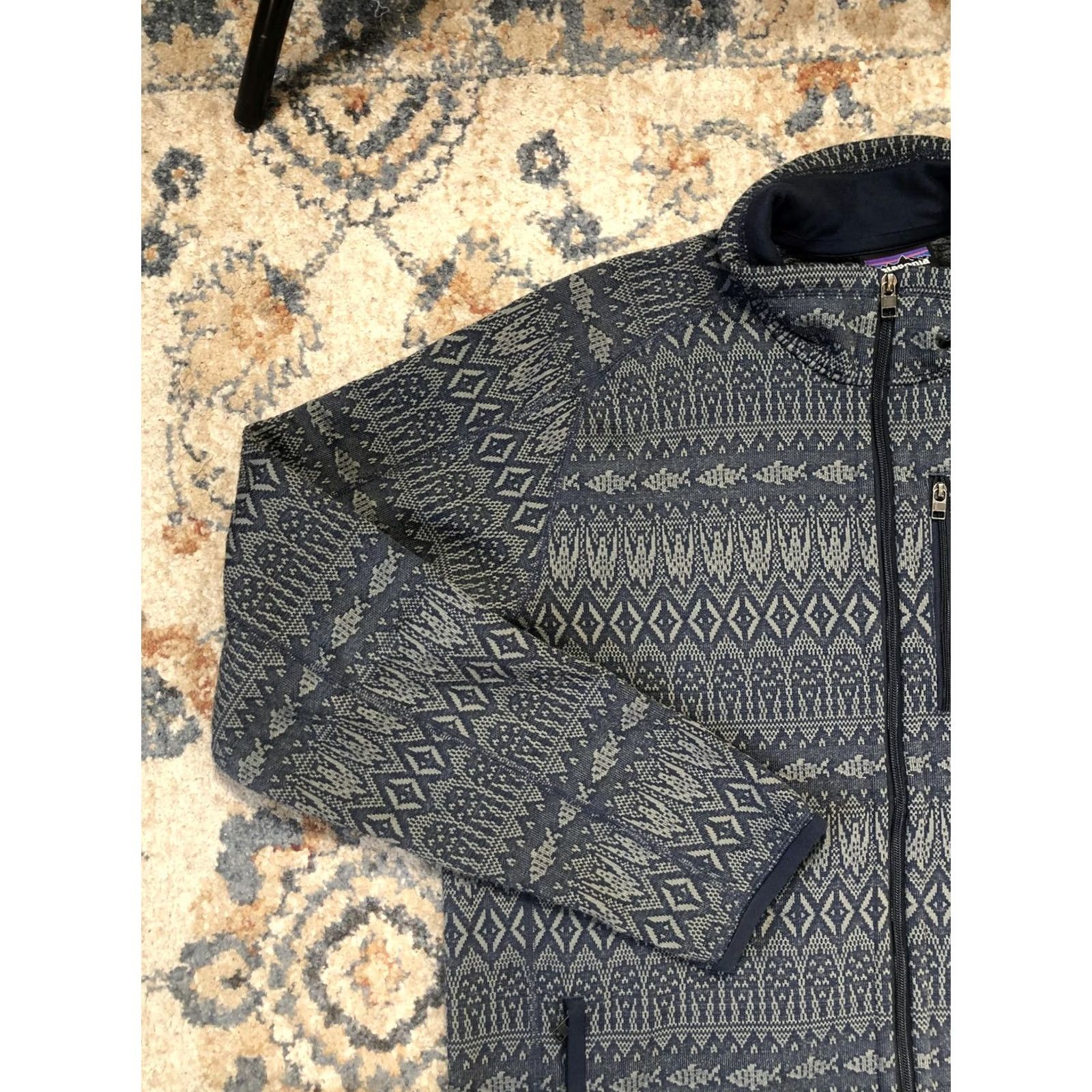 Patagonia Patagonia Jacket Mens XL Blue Better Sweater Fleece Full Zip Fair Isle Pattern Size US XL / EU 56 / 4 - 3 Thumbnail
