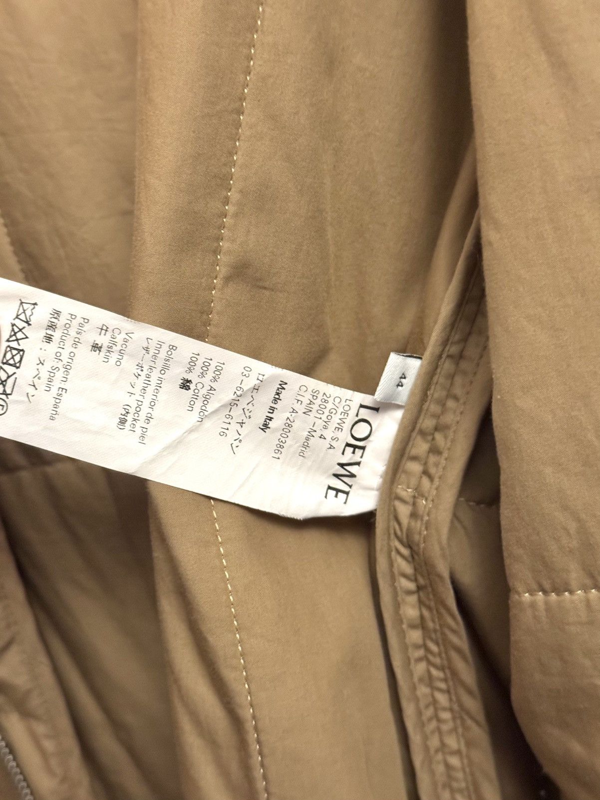 Loewe Loewe AW16 army puffer coat 44 OS men cotton & leather Size US S / EU 44-46 / 1 - 3 Thumbnail