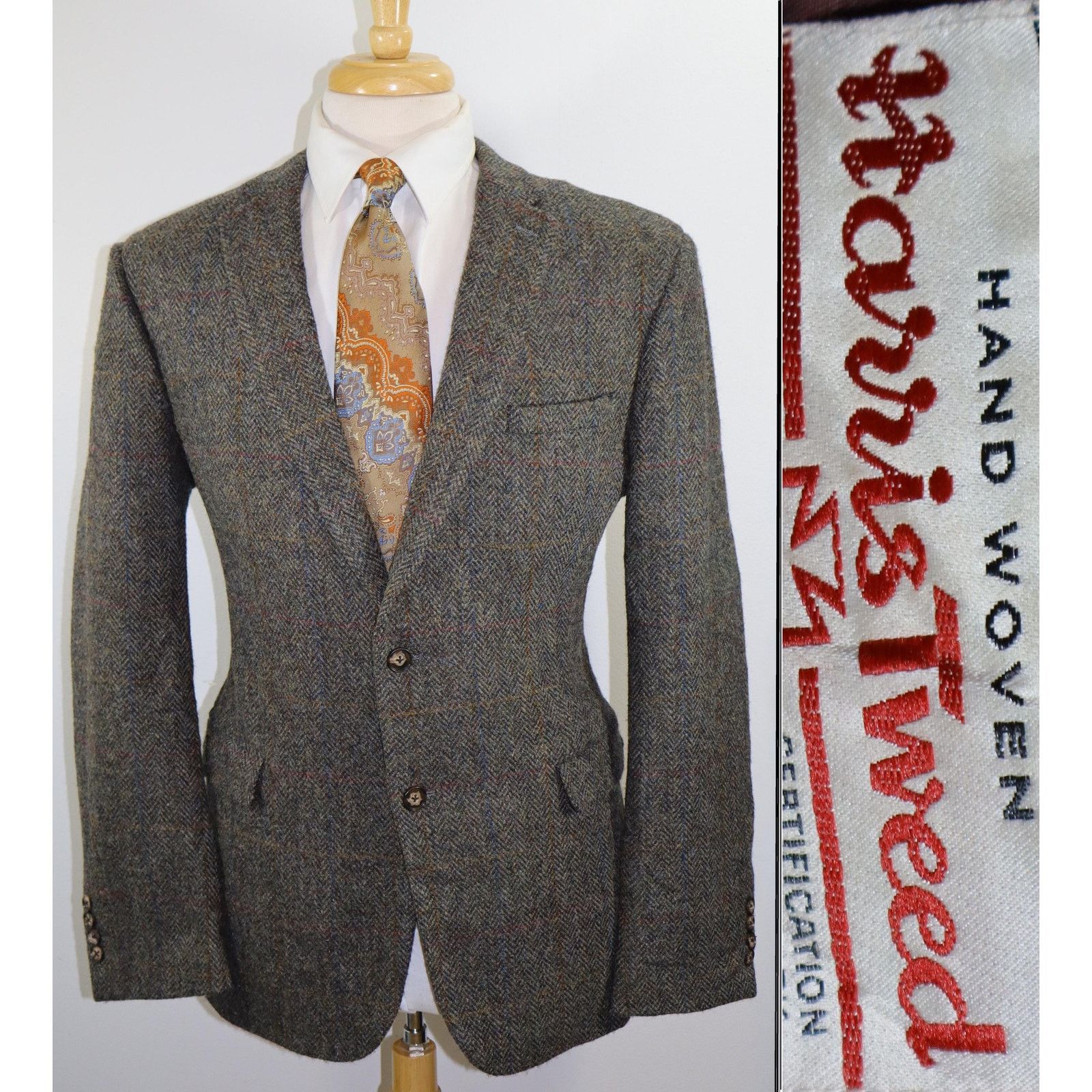 Harris Tweed 42R Vintage Harris Tweed Lovat Green Blazer | 1990s Wool Size 44R - 1 Thumbnail