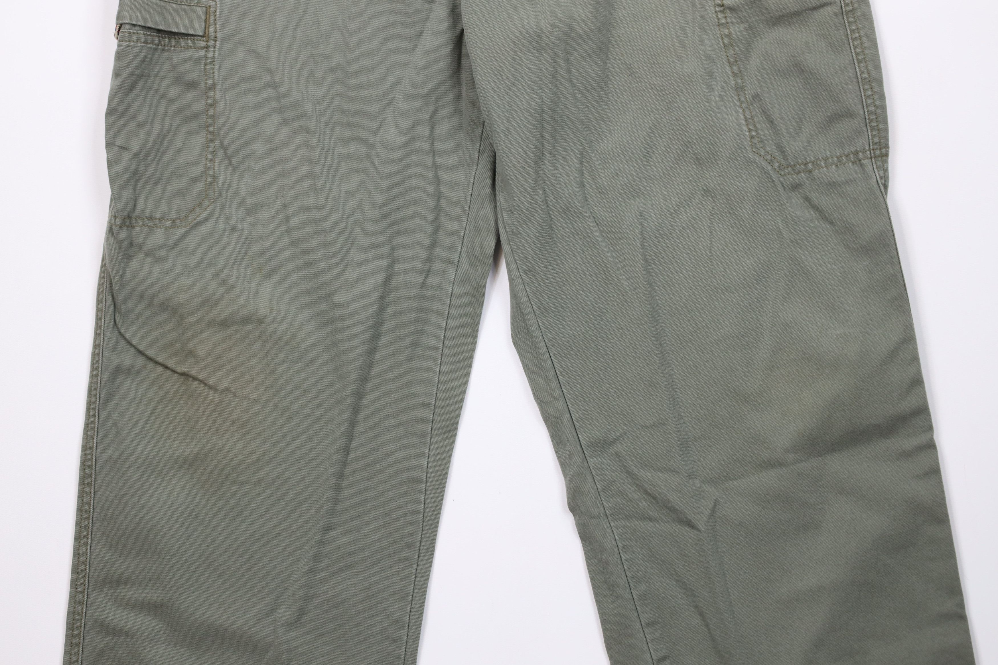 L.L. Bean Vintage LL Bean Canvas Wide Leg Cargo Pants Green Cotton Size US 40 / EU 56 - 3 Thumbnail