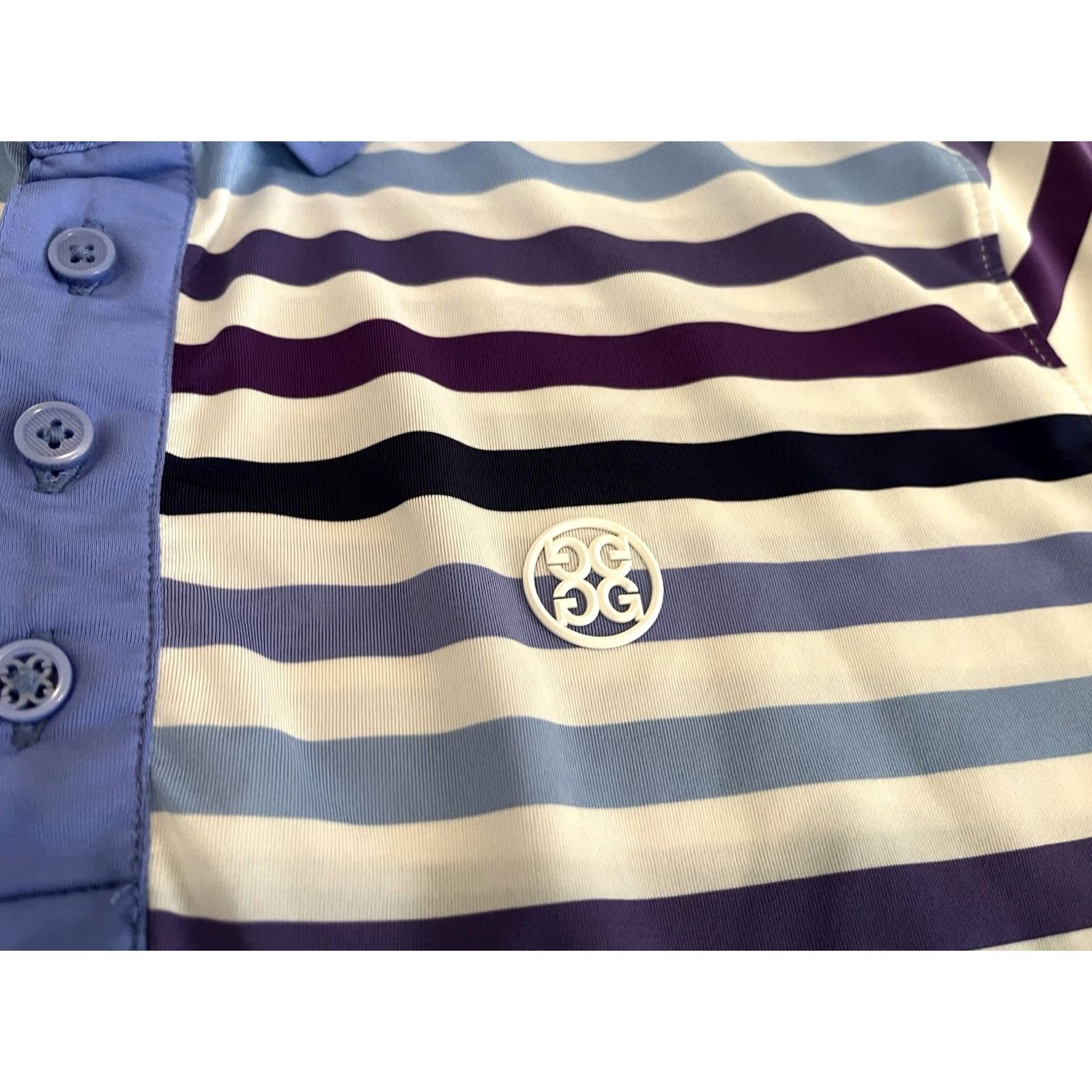 G/FORE G/FORE Polo Shirt Striped Multicolor White Blue Purple Mens M Polo Short Sleeve Golf Shirt Size US M / EU 48-50 / 2 - 3 Thumbnail